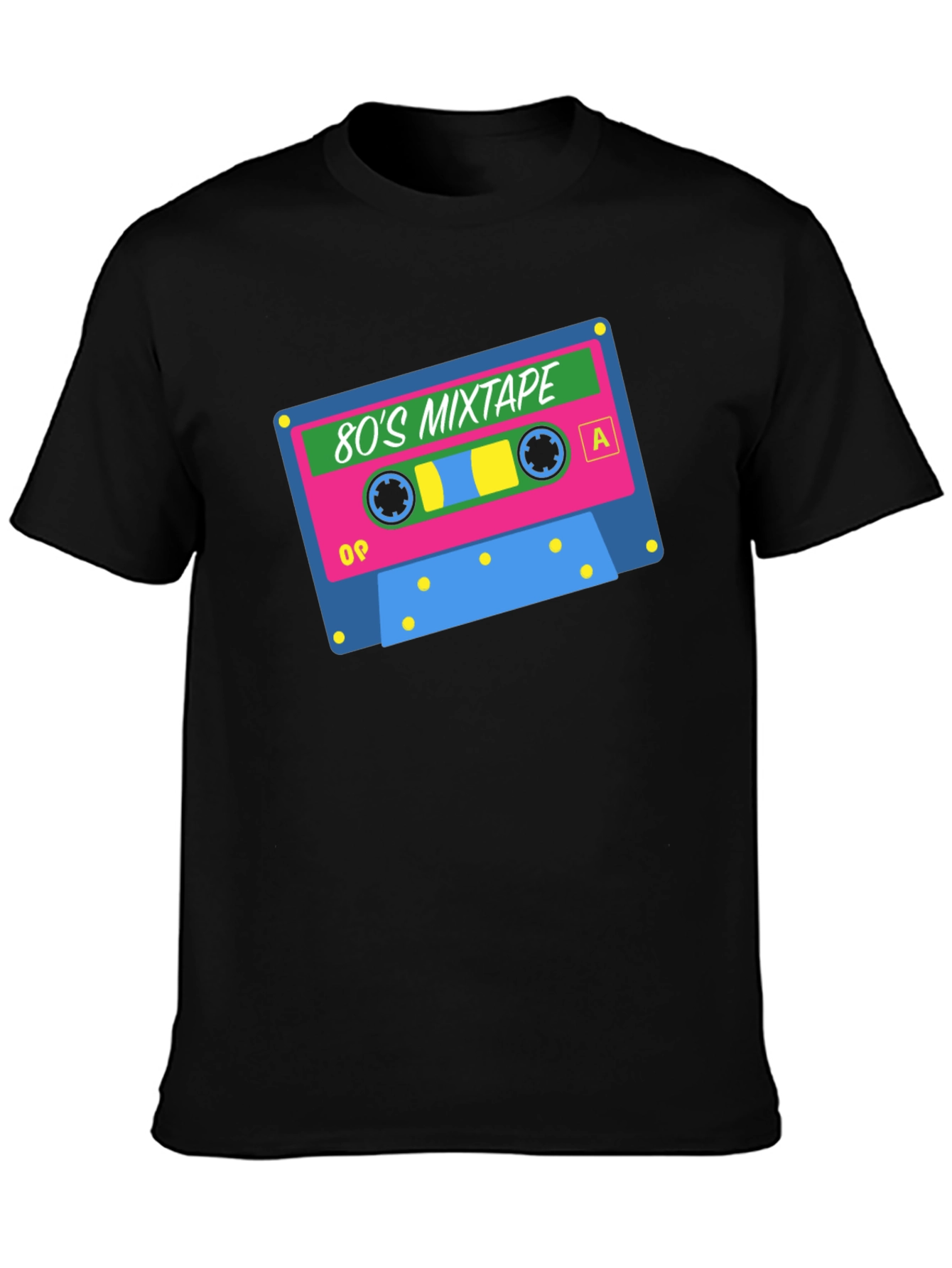 Retro 80s Mixtape Graphic T-Shirt - Black