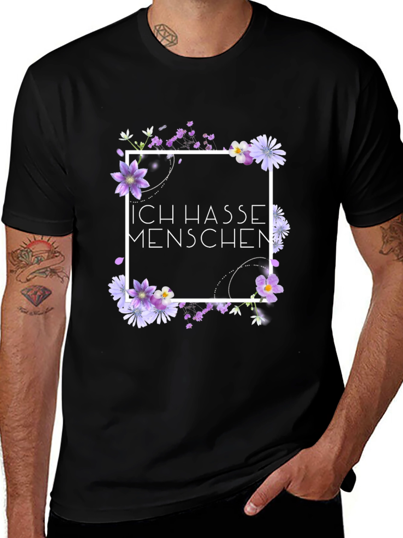 Ich Hasse Menschen Floral T-Shirt