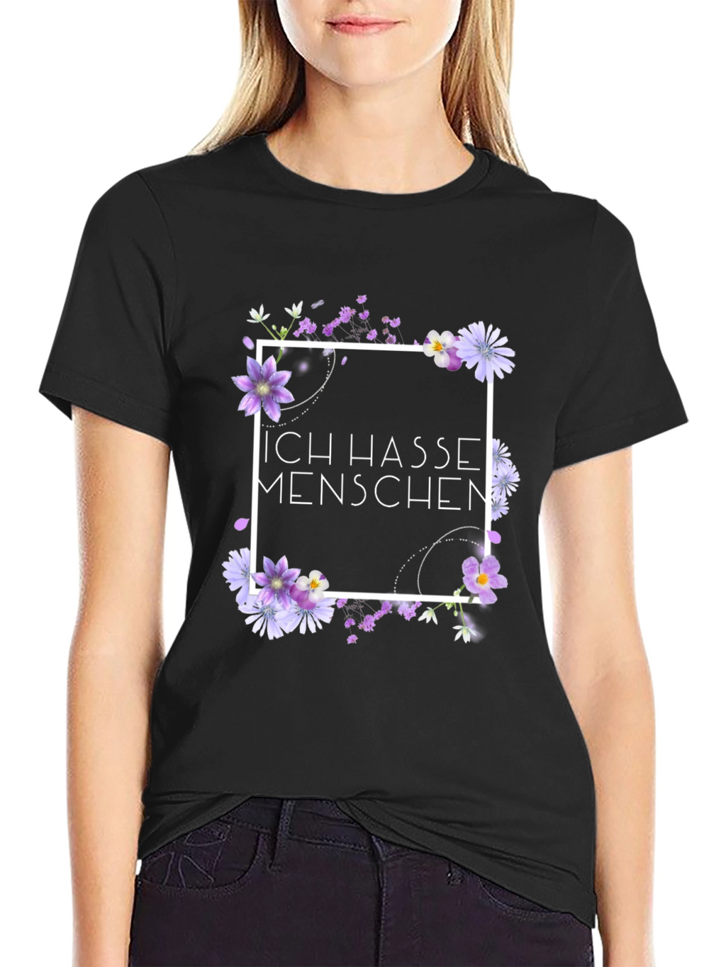 Ich Hasse Menschen Floral T-Shirt