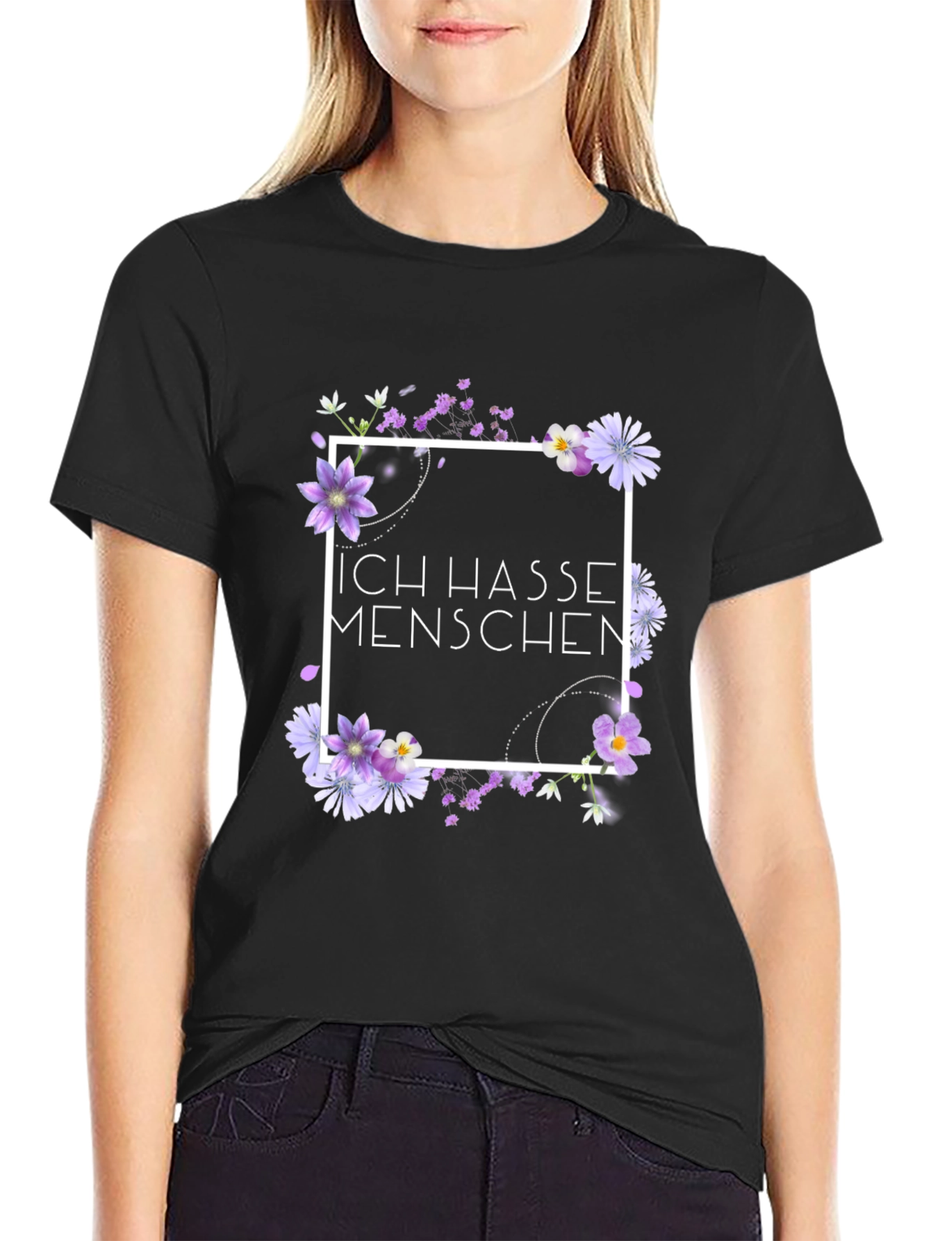 Ich Hasse Menschen Floral T-Shirt