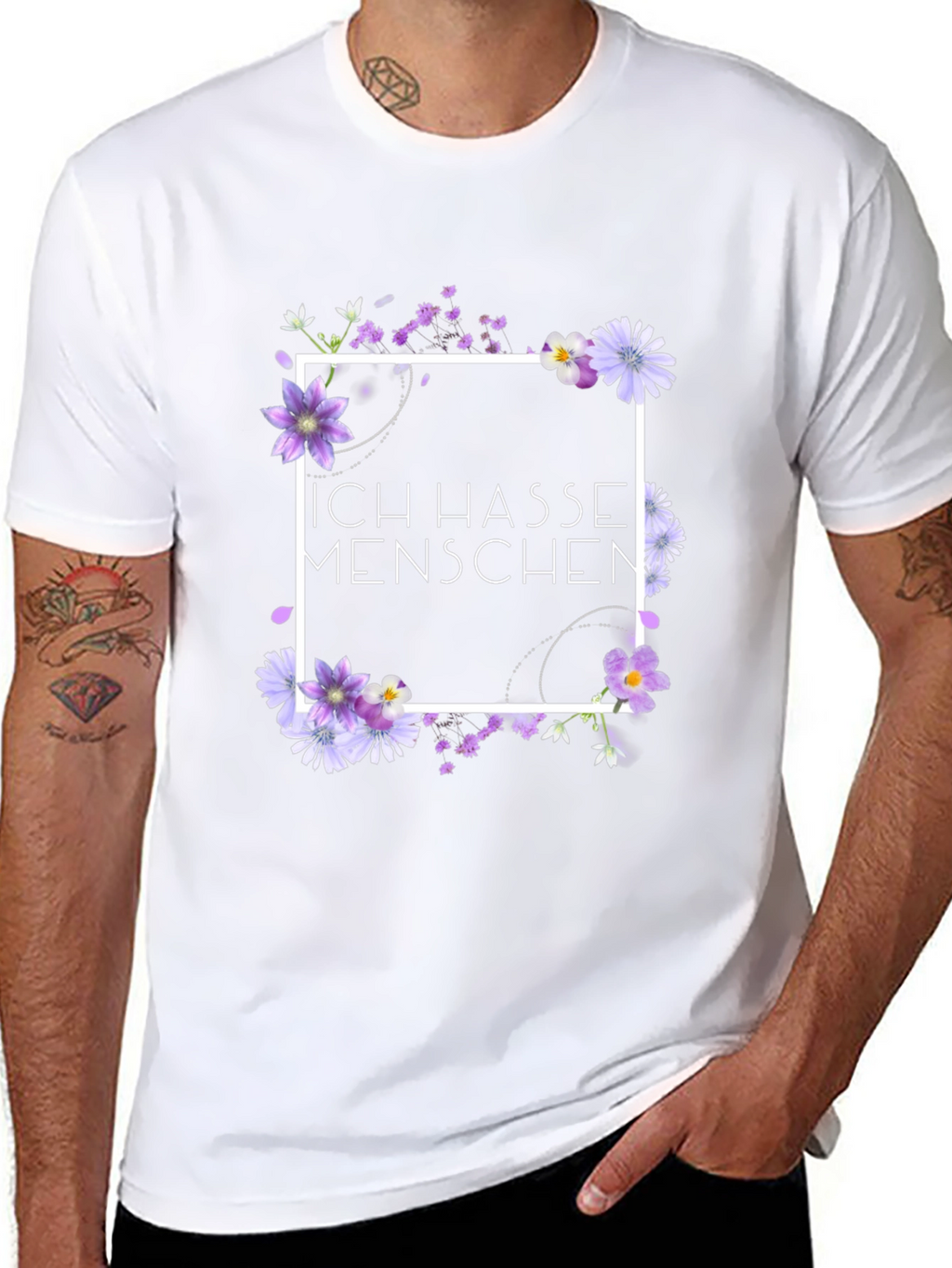 Ich Hasse Menschen Floral T-Shirt