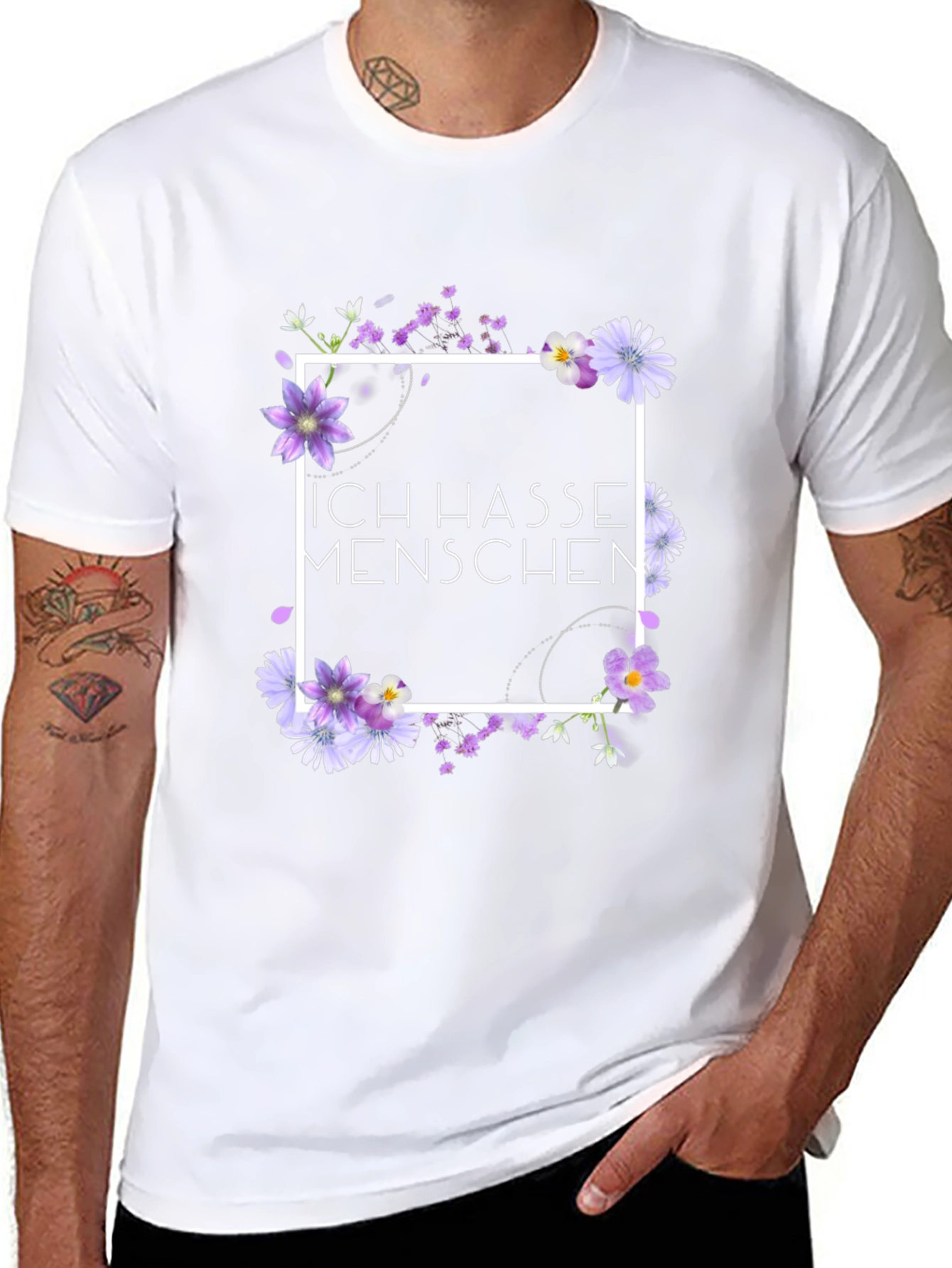Ich Hasse Menschen Floral T-Shirt