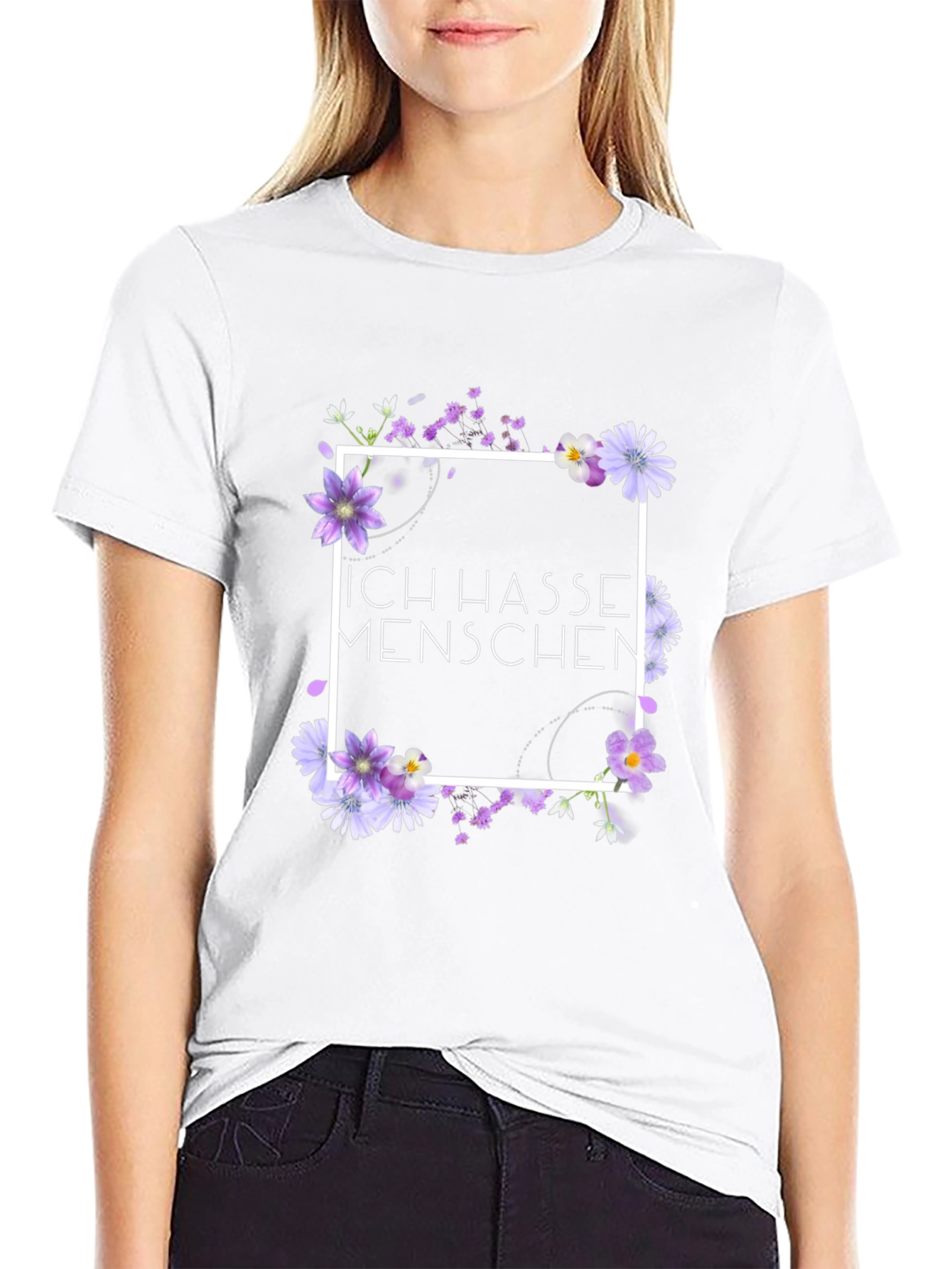 Ich Hasse Menschen Floral T-Shirt