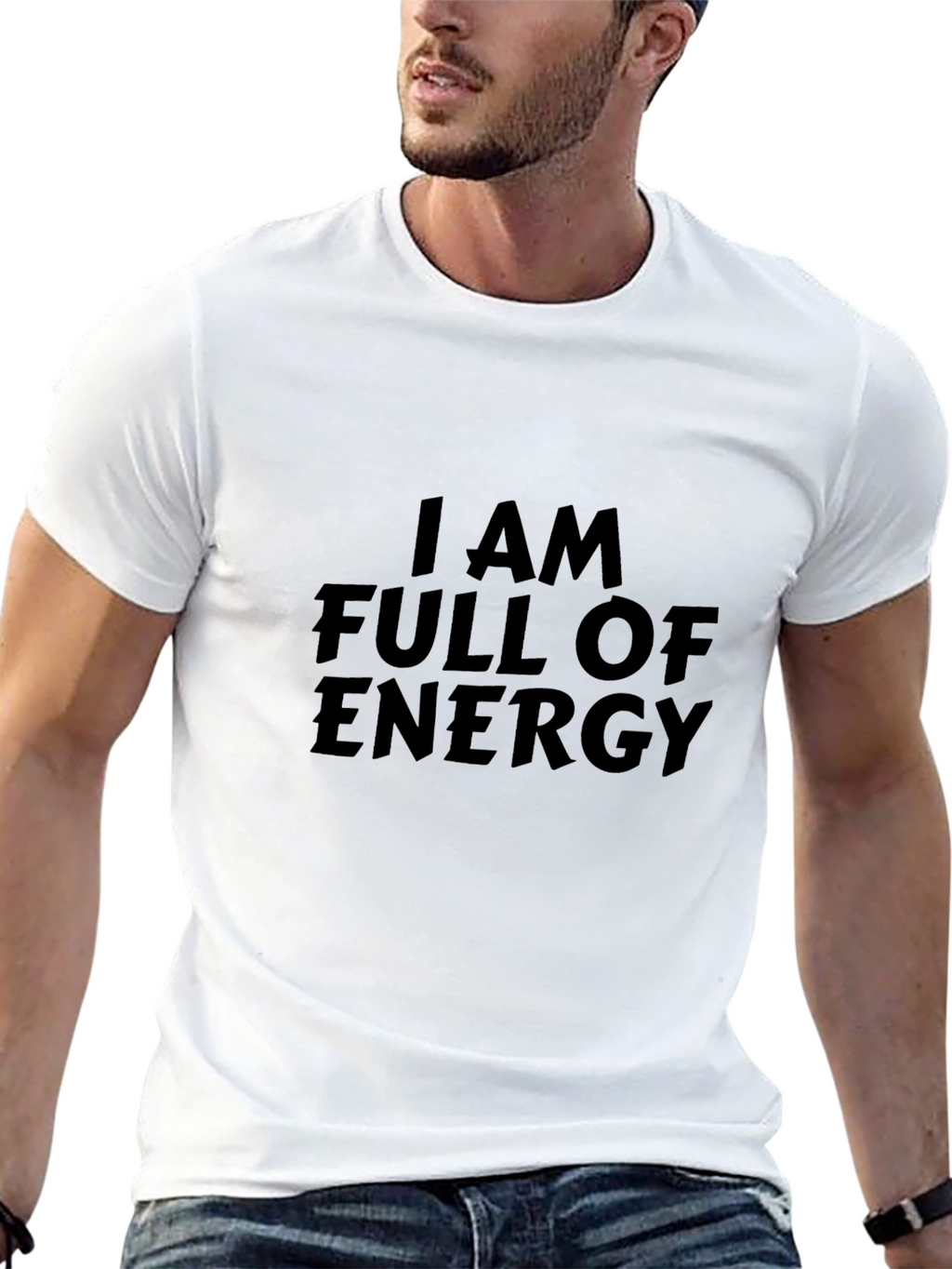 Energetic Graphic Tee - Full of Energy Statement Shirt