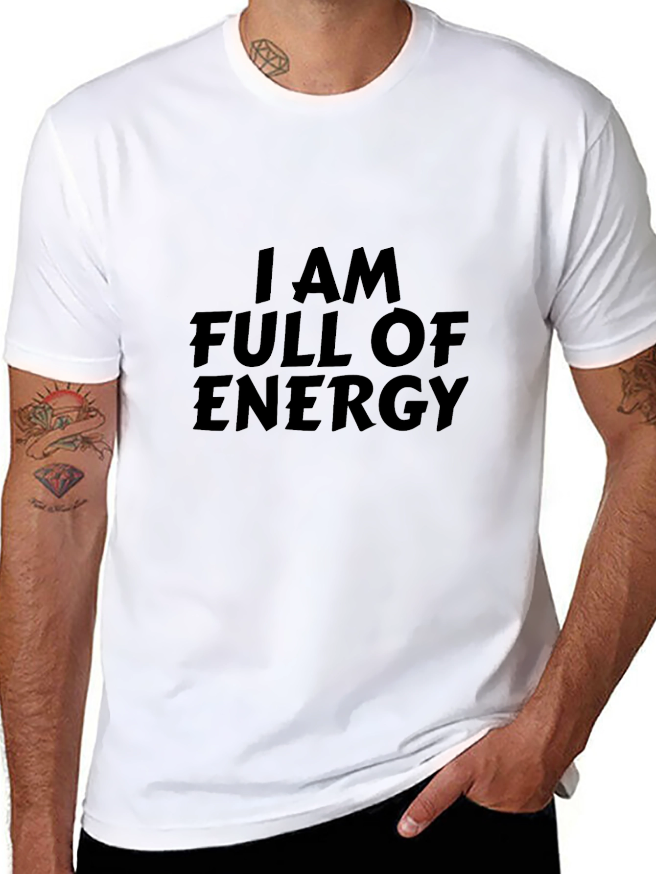 Energetic Graphic Tee - Full of Energy Statement Shirt