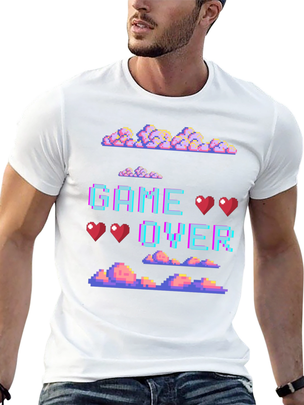 Retro Pixel Game Over Graphic Tee