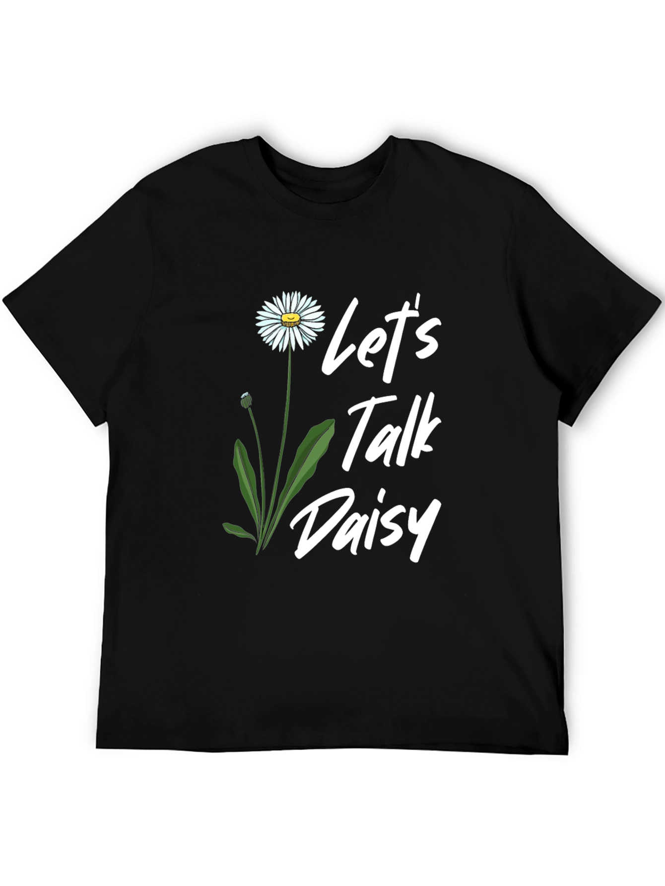 Lets Talk Daisy Black T-Shirt