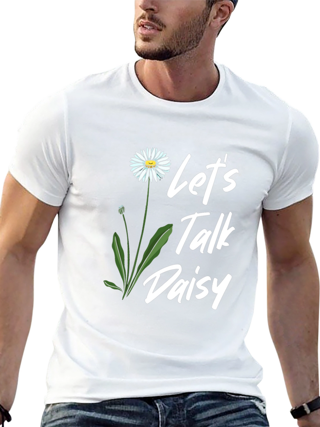 Lets Talk Daisy Black T-Shirt