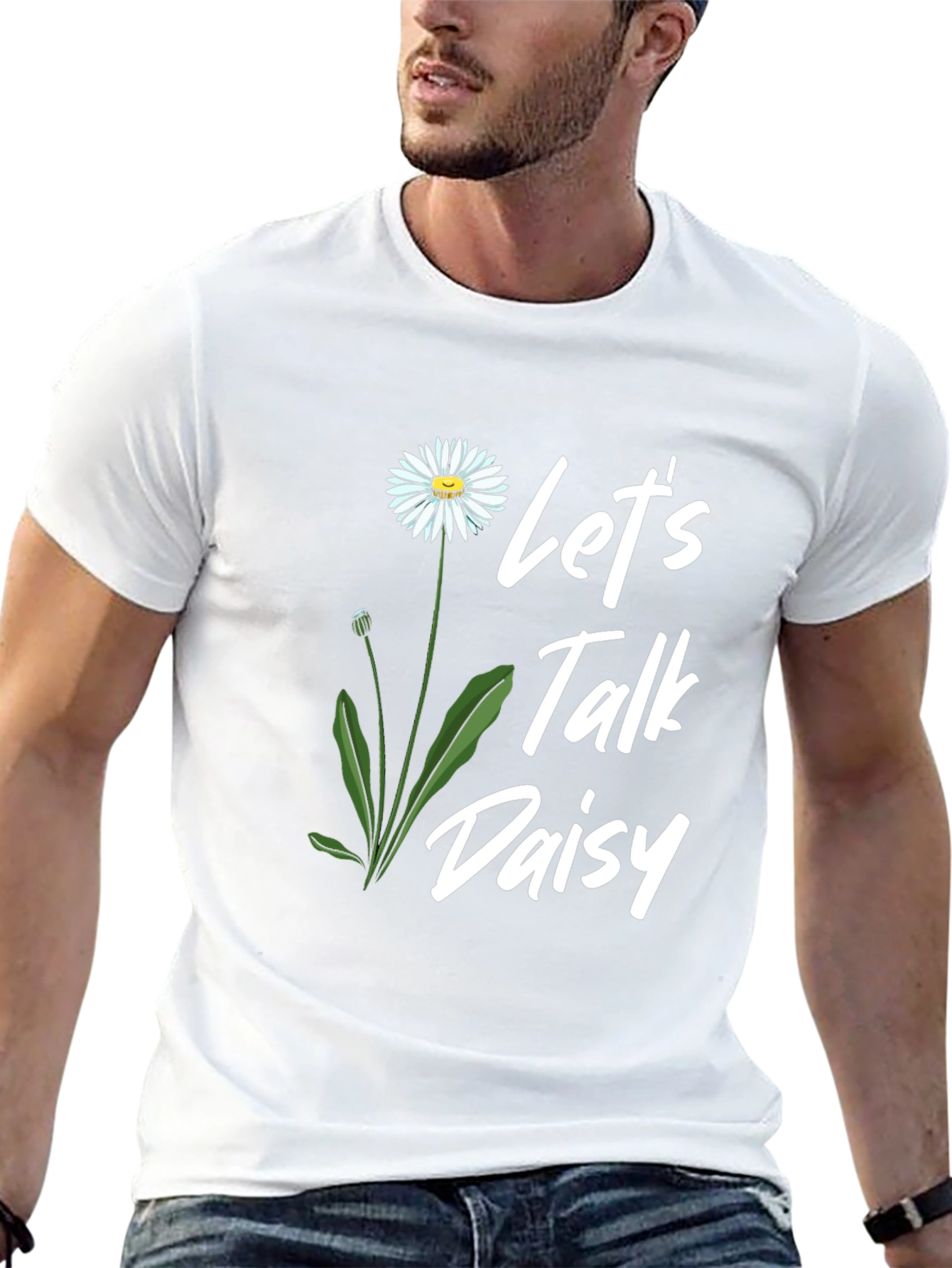 Lets Talk Daisy Black T-Shirt