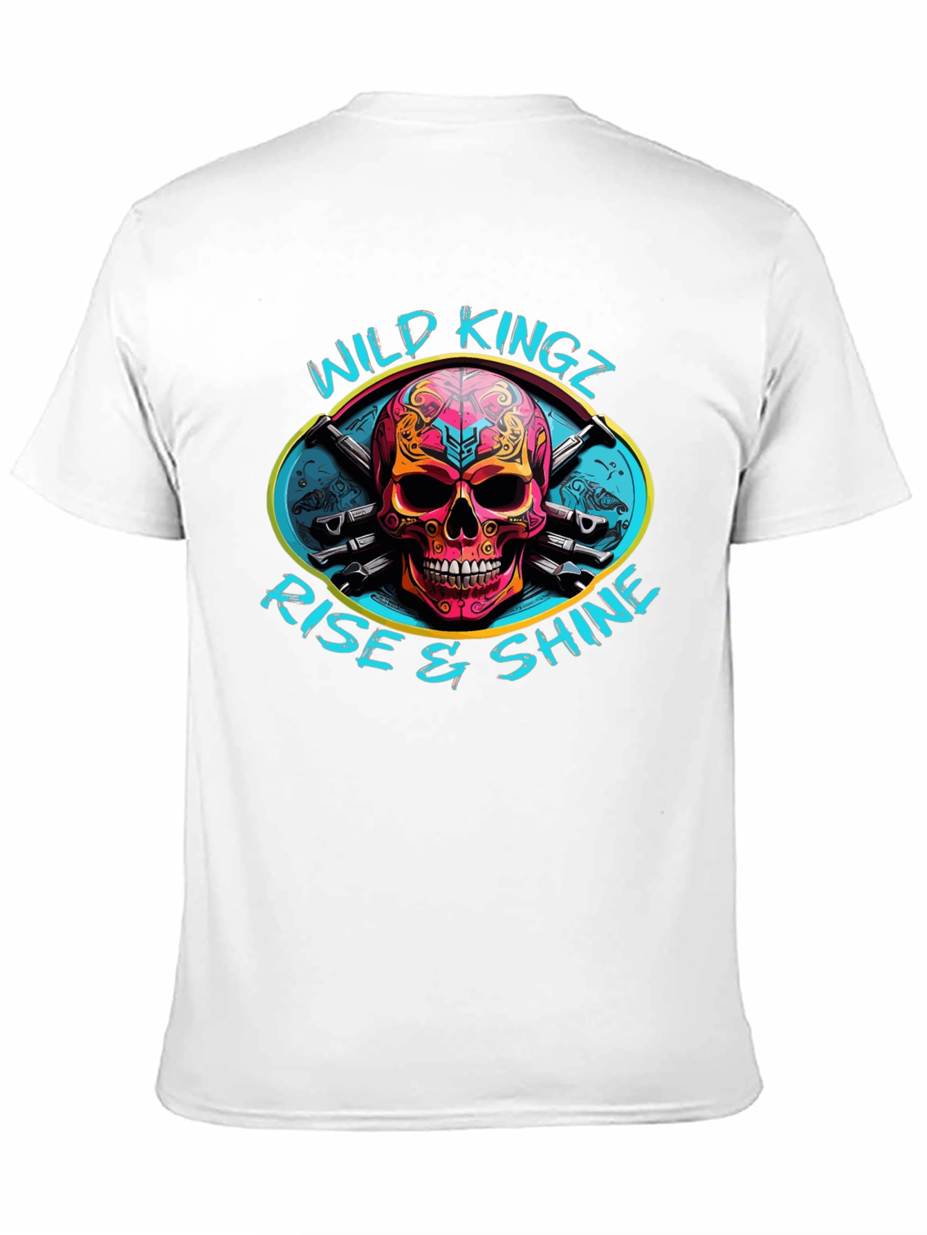 Wild Kingz Skull Graphic Black T-Shirt