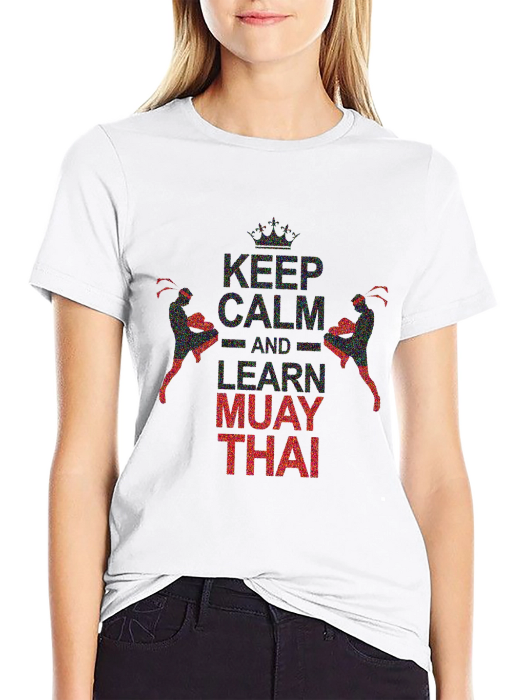 Keep Calm Learn Muay Thai Black Graphic Tee