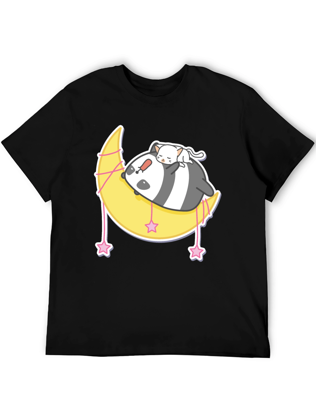 Cute Panda Cat Moon Unisex T-Shirt