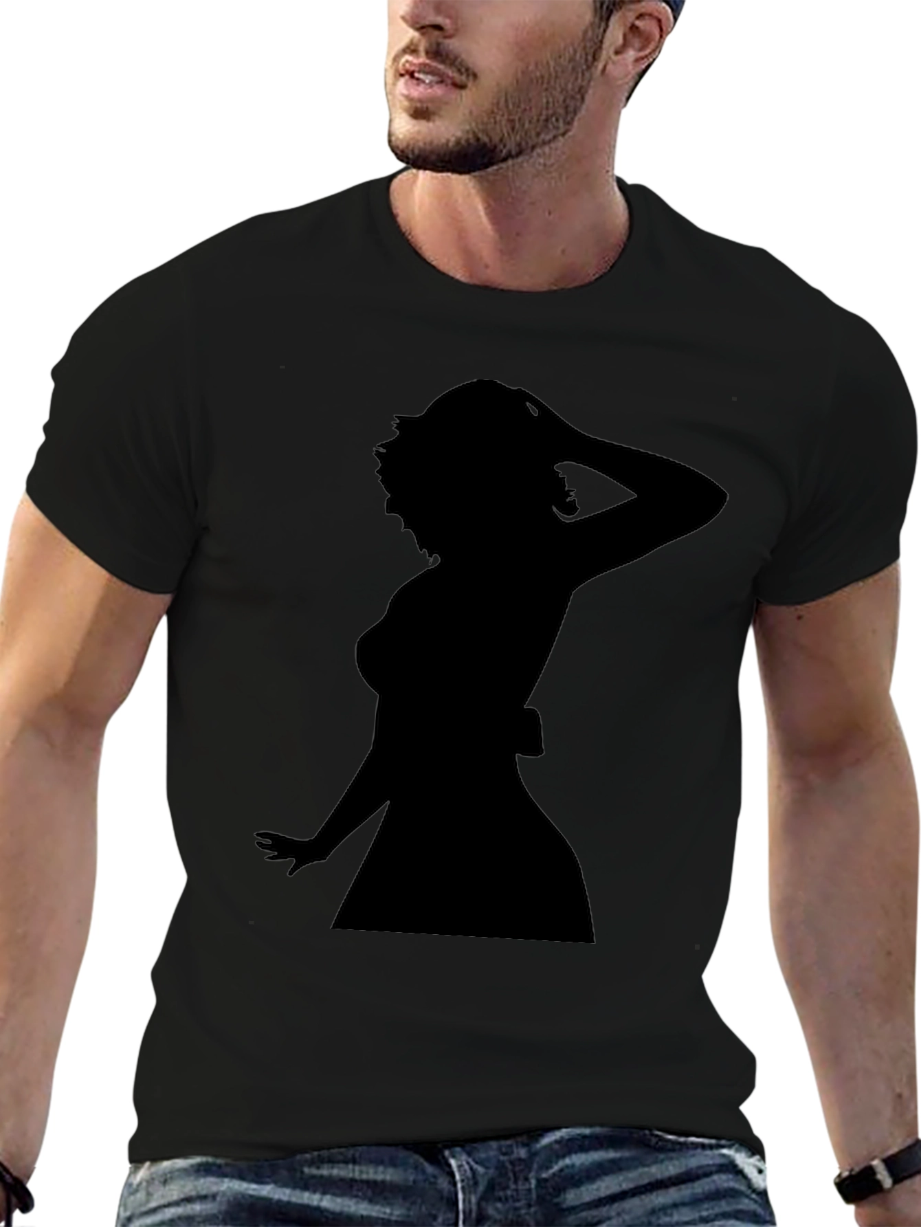 Silhouette Woman Graphic Tee - Black Unisex T-Shirt