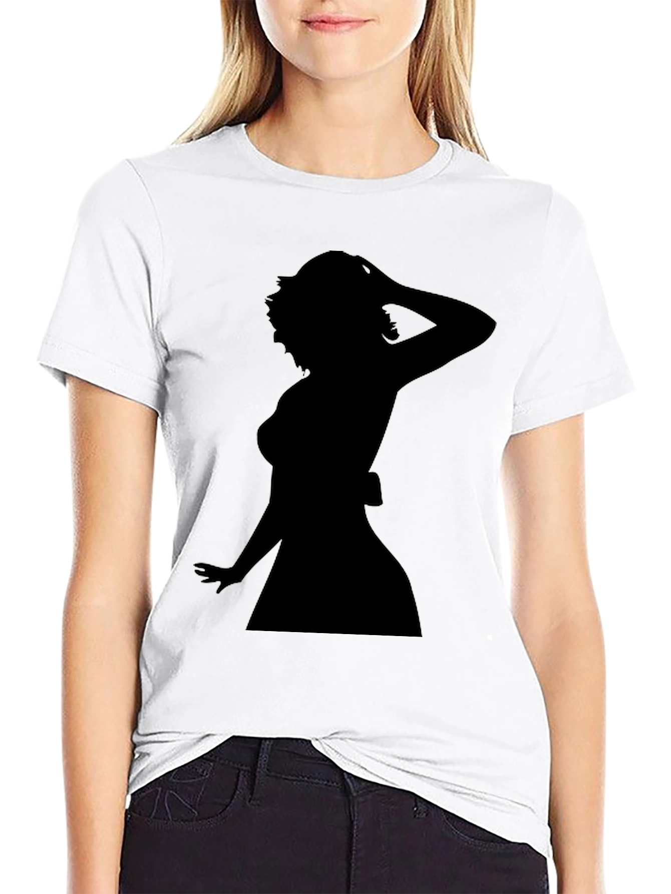 Silhouette Woman Graphic Tee - Black Unisex T-Shirt