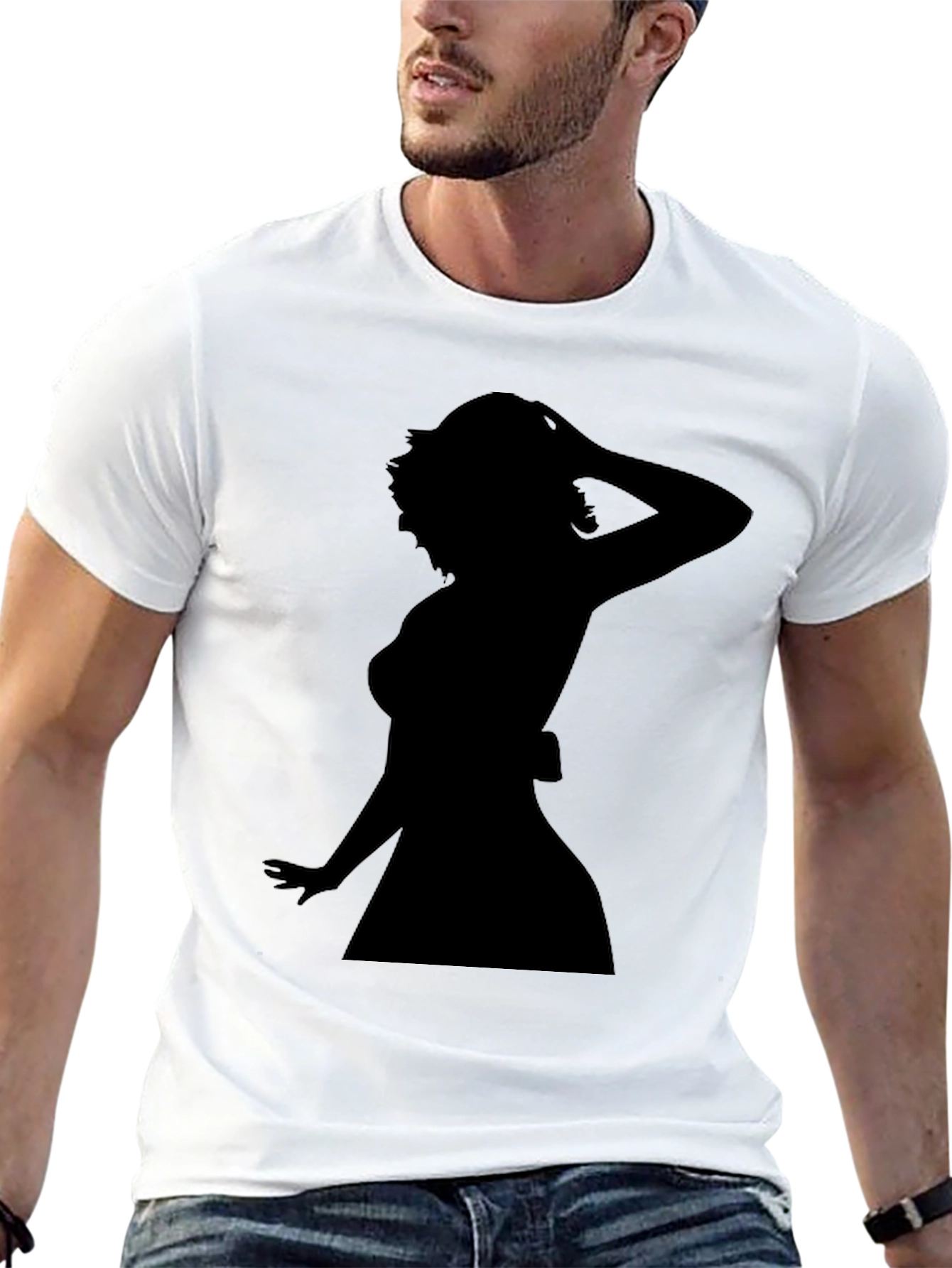 Silhouette Woman Graphic Tee - Black Unisex T-Shirt
