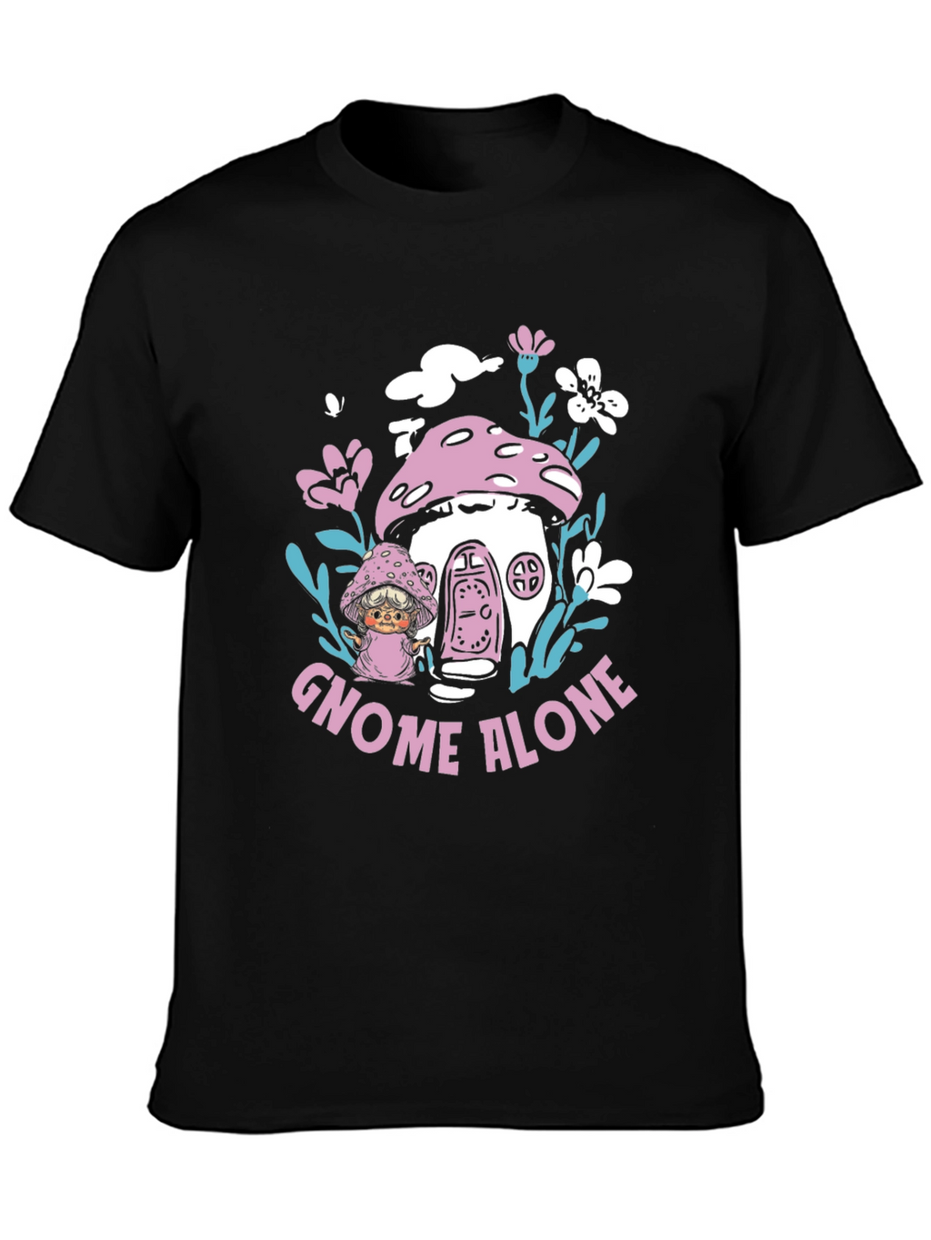 Gnome Alone Graphic Tee - Mushroom House