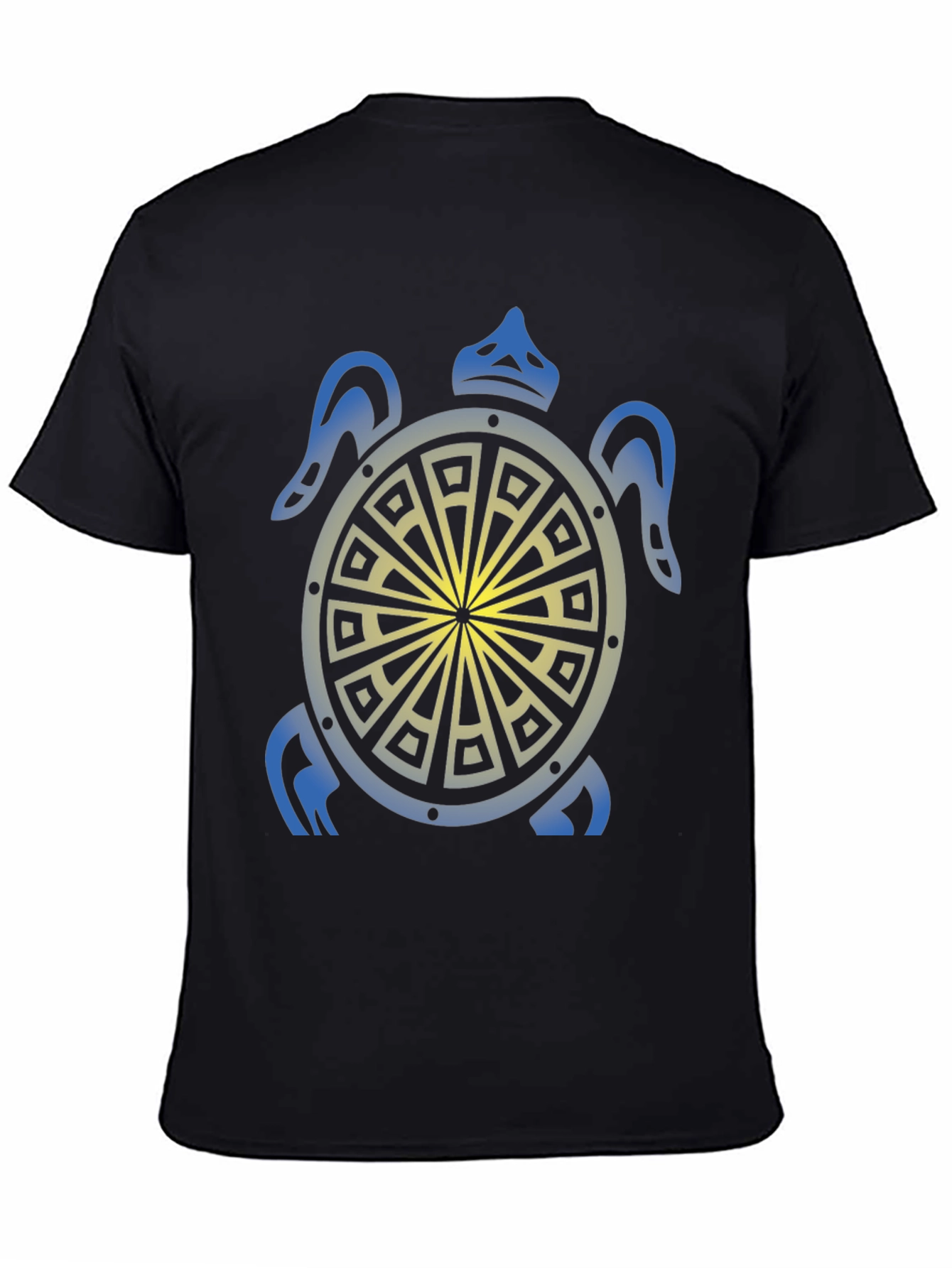 Turtle Graphic Tee - Black Tribal Design Shirt