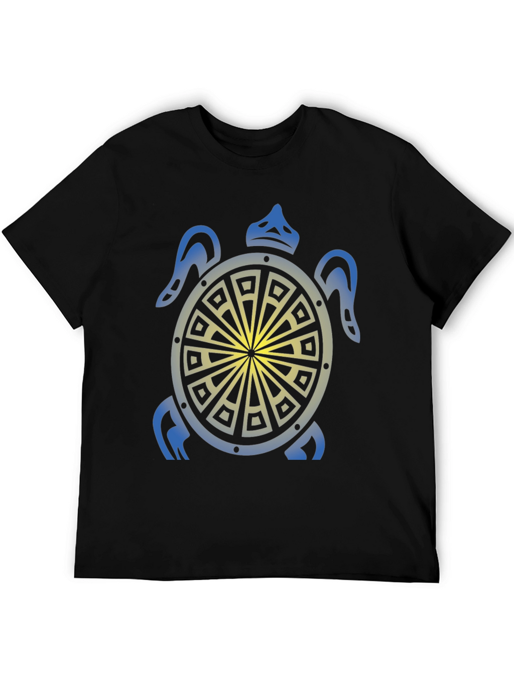Turtle Graphic Tee - Black Tribal Design Shirt