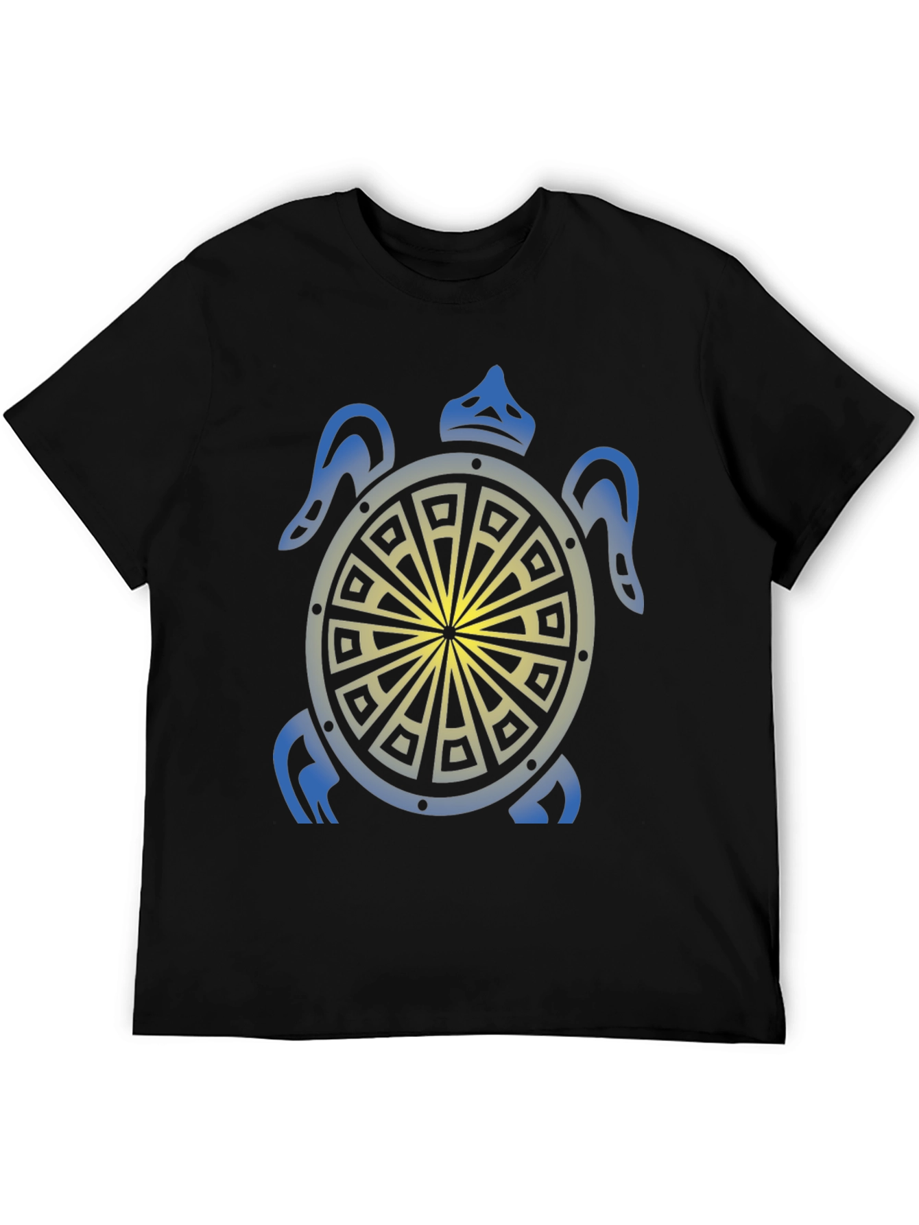 Turtle Graphic Tee - Black Tribal Design Shirt