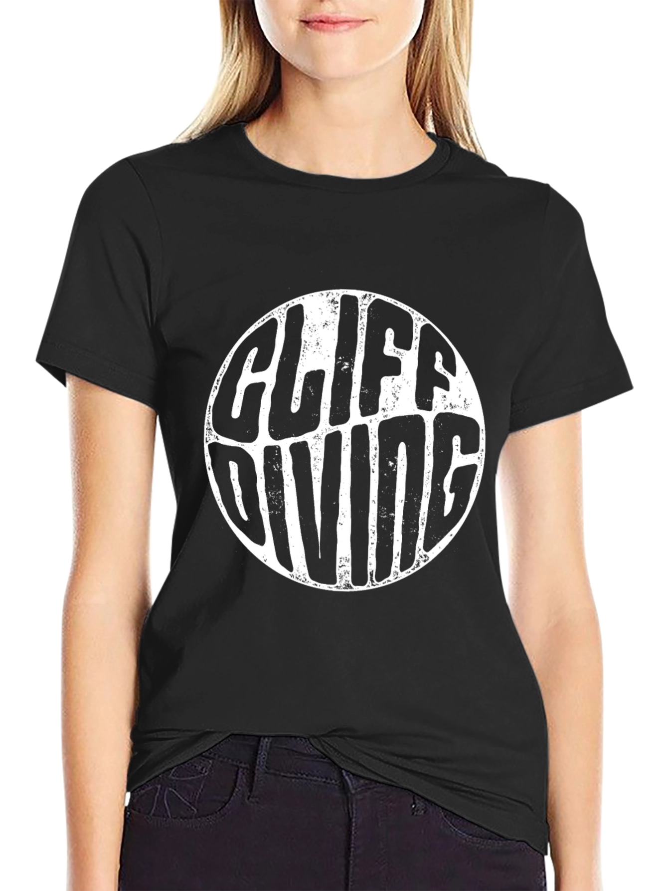 Cliff Diving Graphic Tee - Black