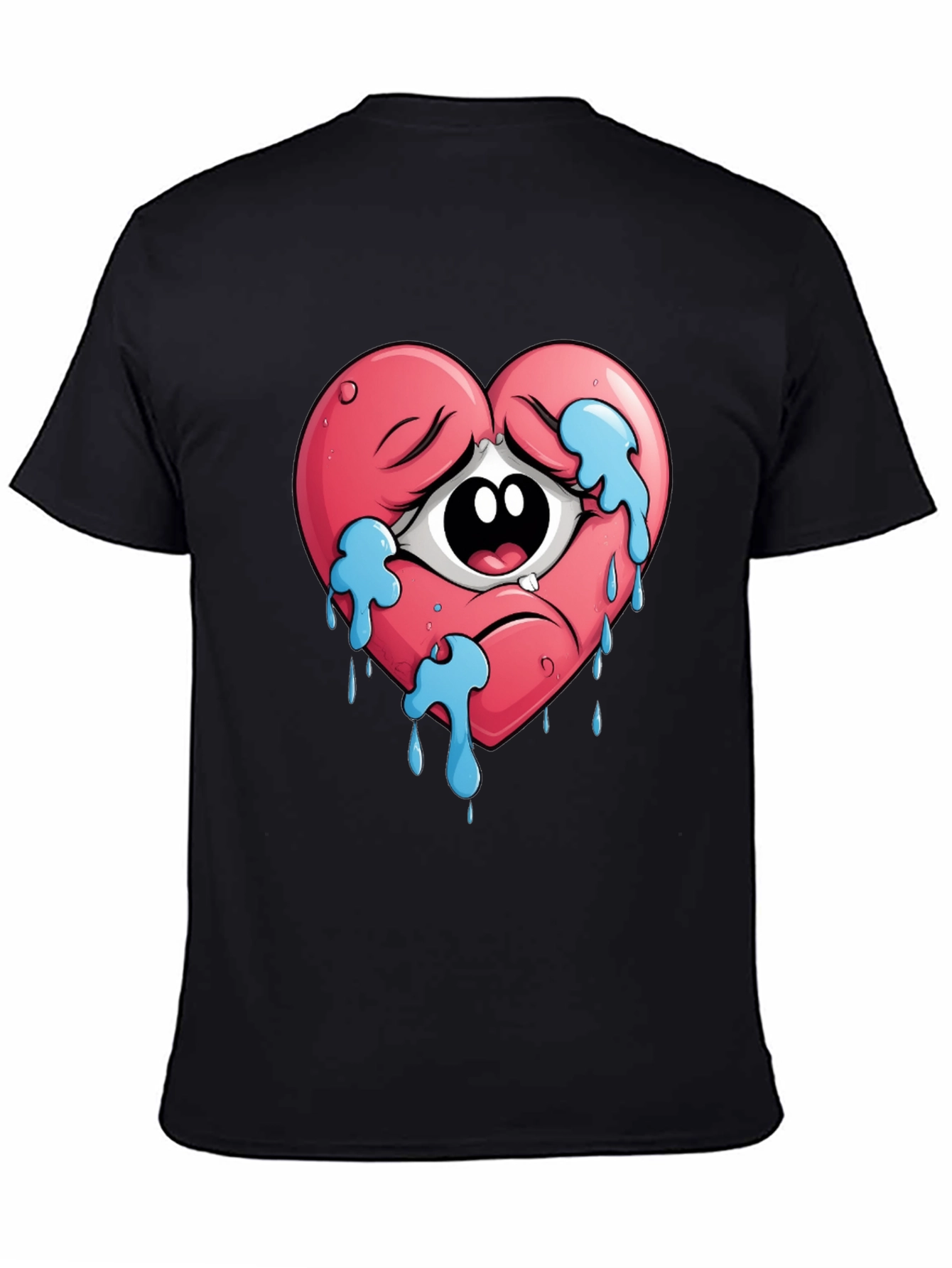 Sad Heart Crying Eye Graphic Tee - Unisex