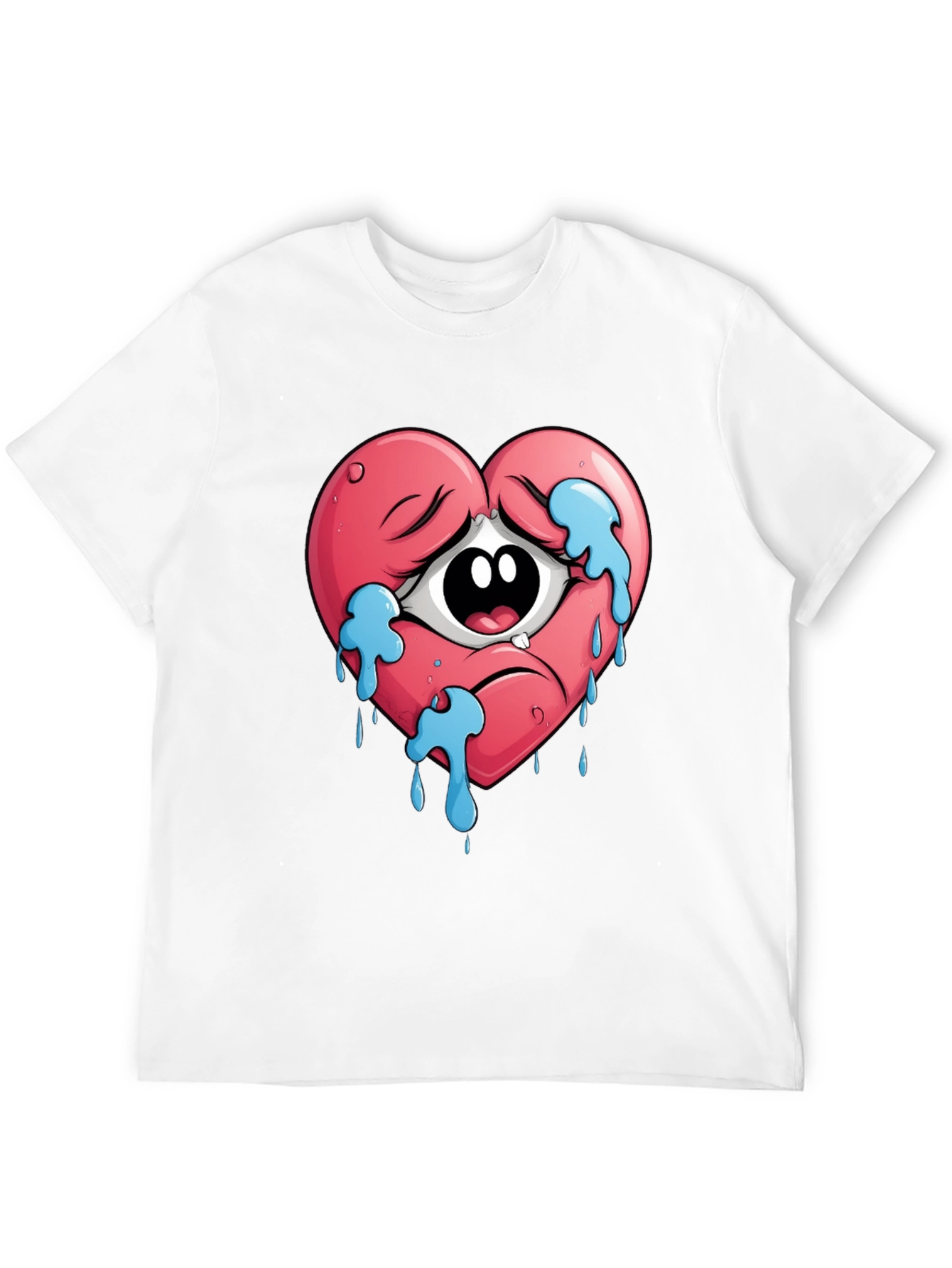 Sad Heart Crying Eye Graphic Tee - Unisex