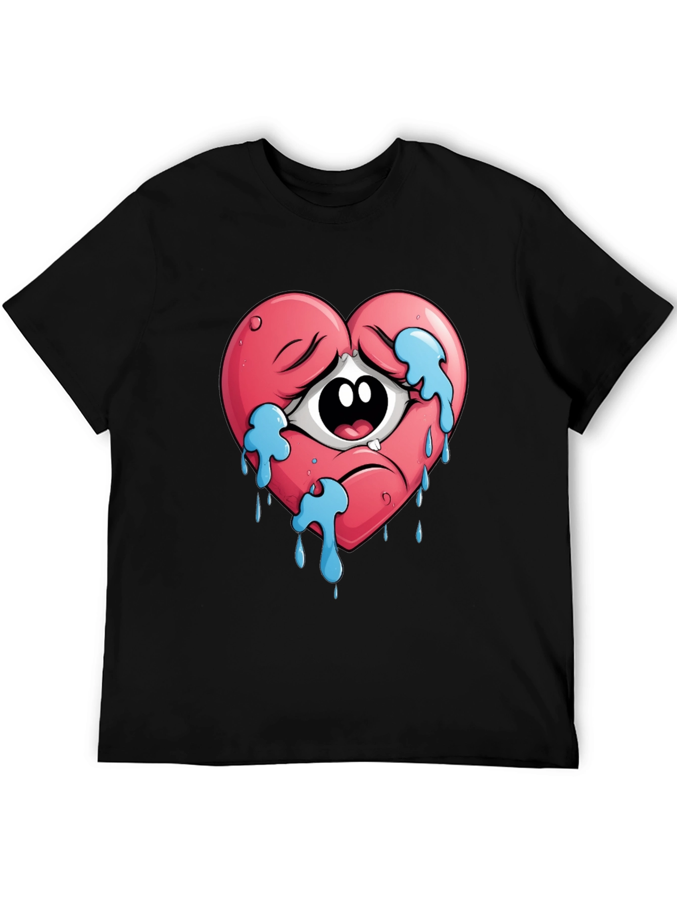 Sad Heart Crying Eye Graphic Tee - Unisex