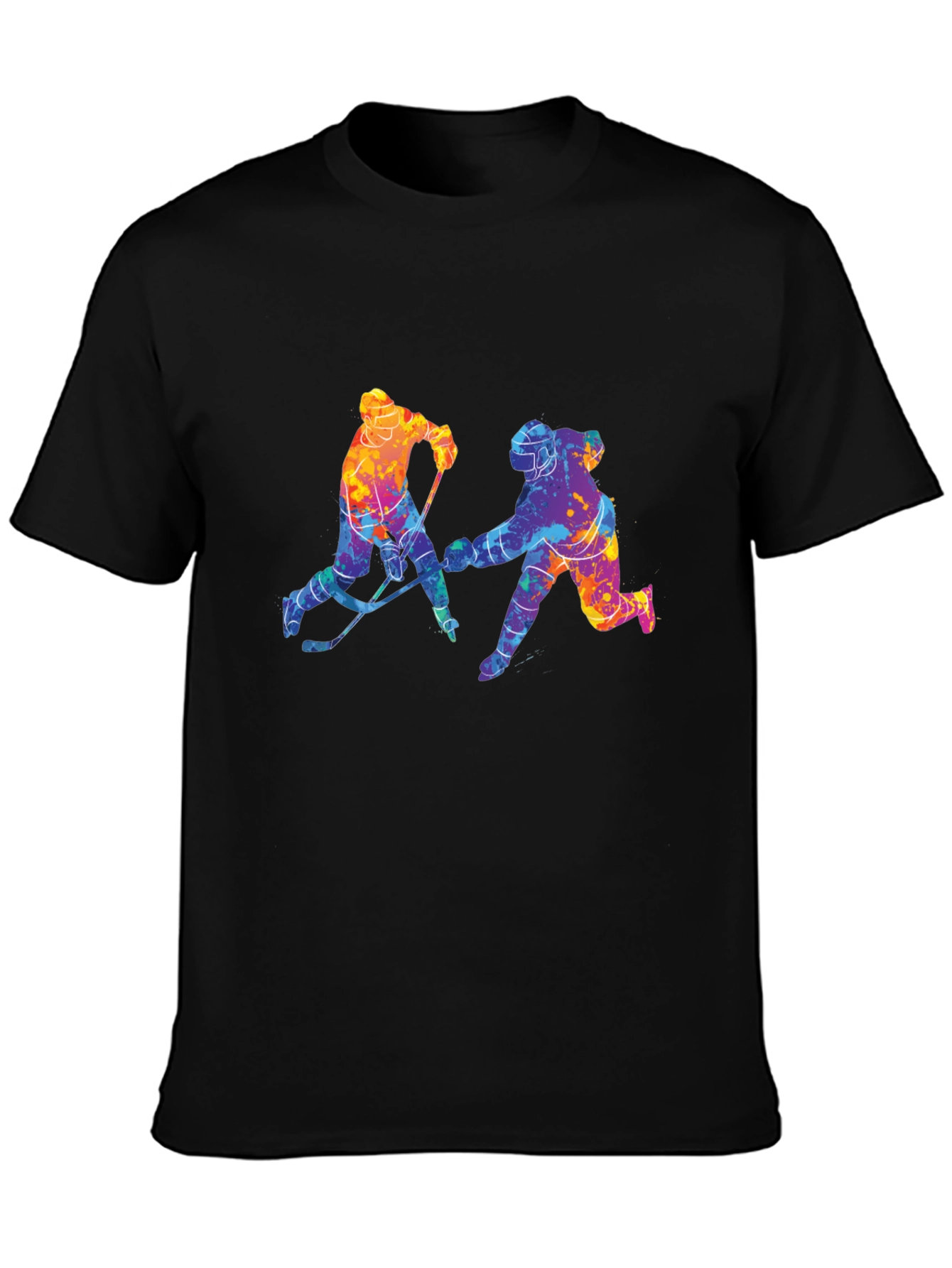 Colorful Hockey Players Graphic T-Shirt