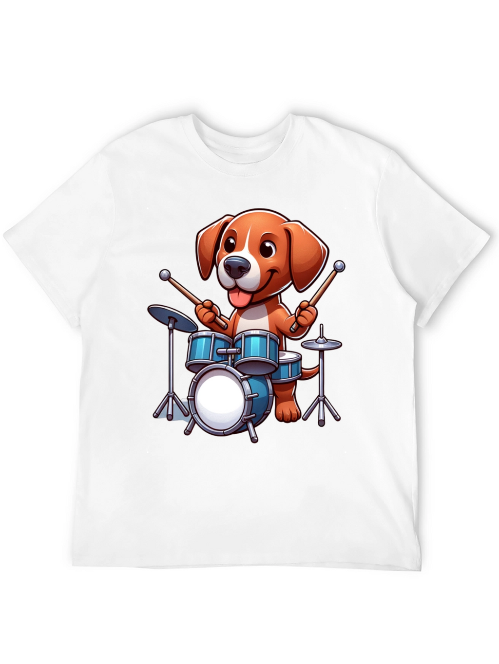 Dog Drummer Graphic Tee - Black Unisex Shirt