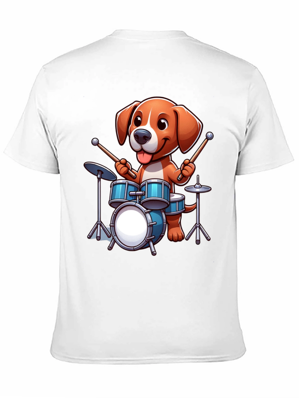 Dog Drummer Graphic Tee - Black Unisex Shirt