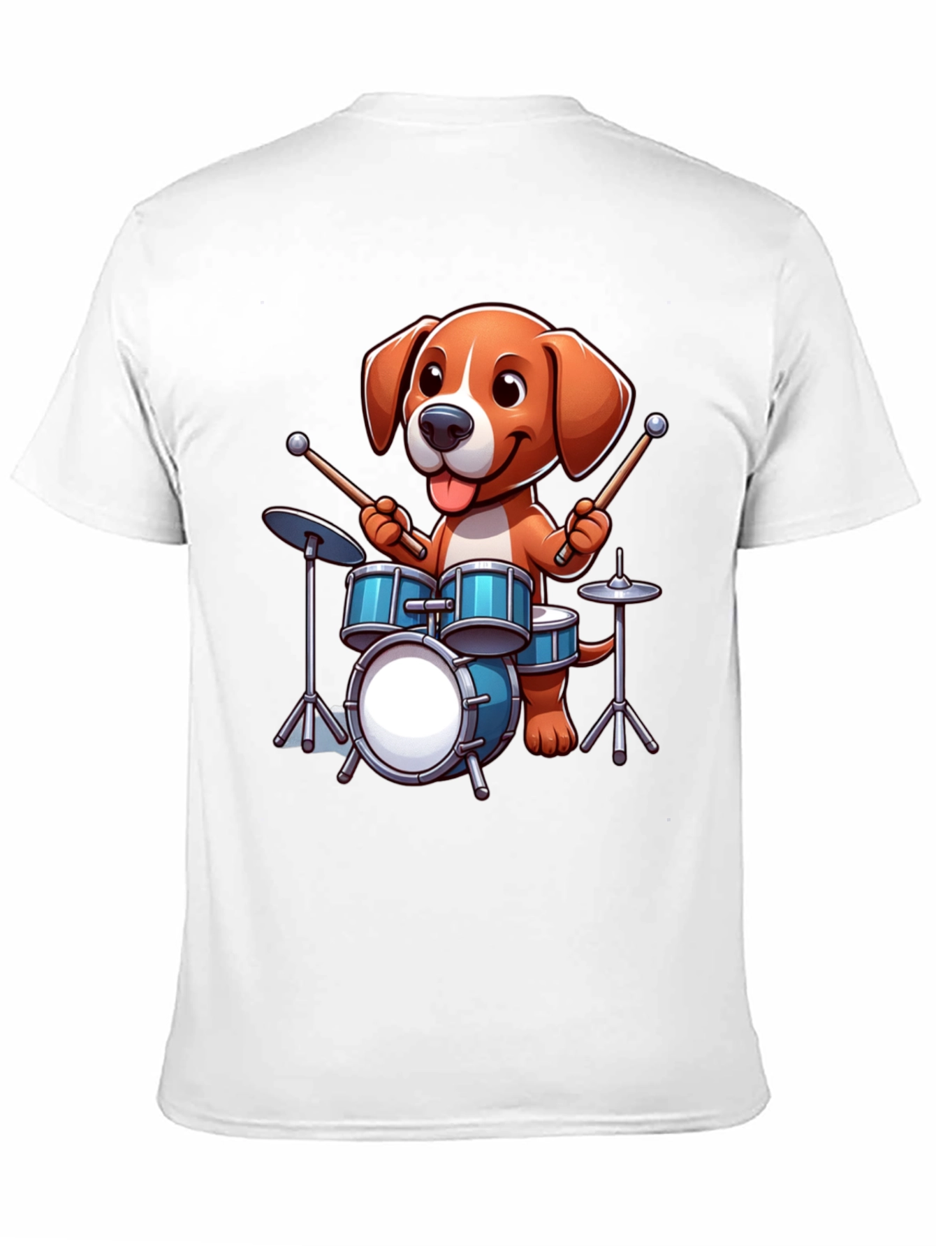 Dog Drummer Graphic Tee - Black Unisex Shirt