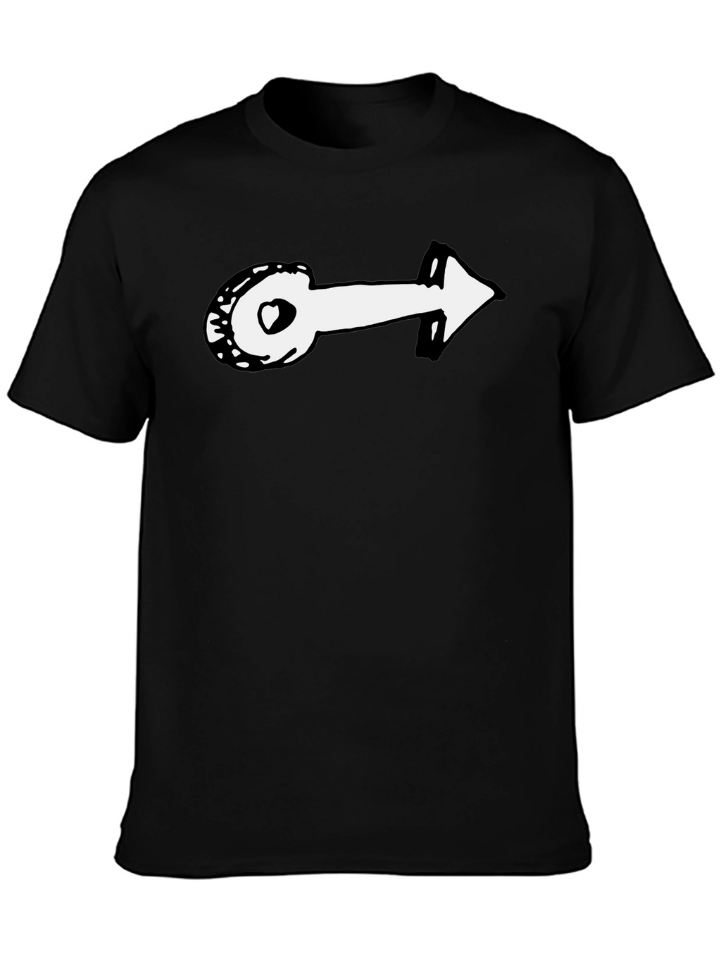 Novelty Arrow Graphic T-Shirt - Black Casual Tee