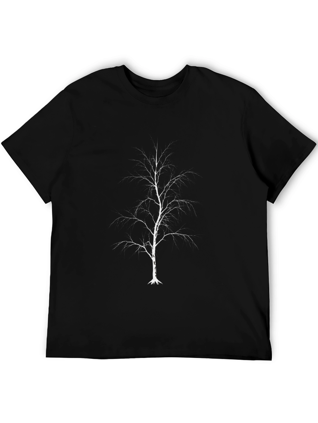 Black T-Shirt with Minimalist Tree Design