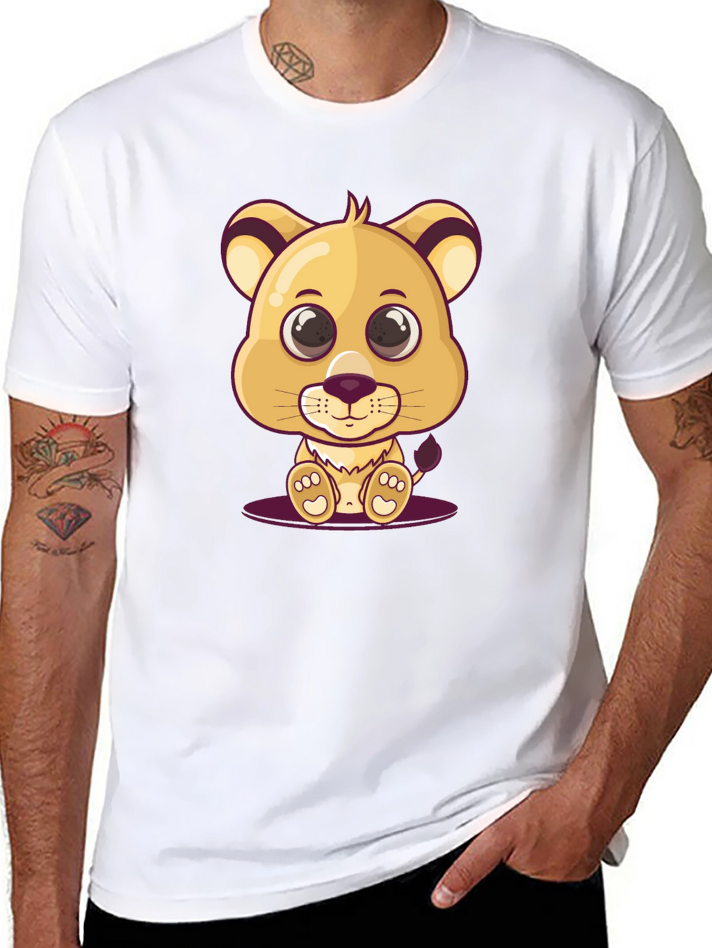Cute Lion Cub Graphic T-Shirt