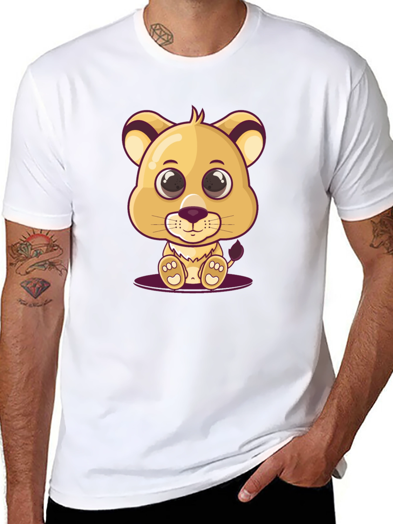 Cute Lion Cub Graphic T-Shirt