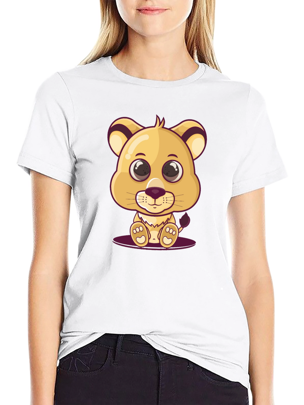 Cute Lion Cub Graphic T-Shirt