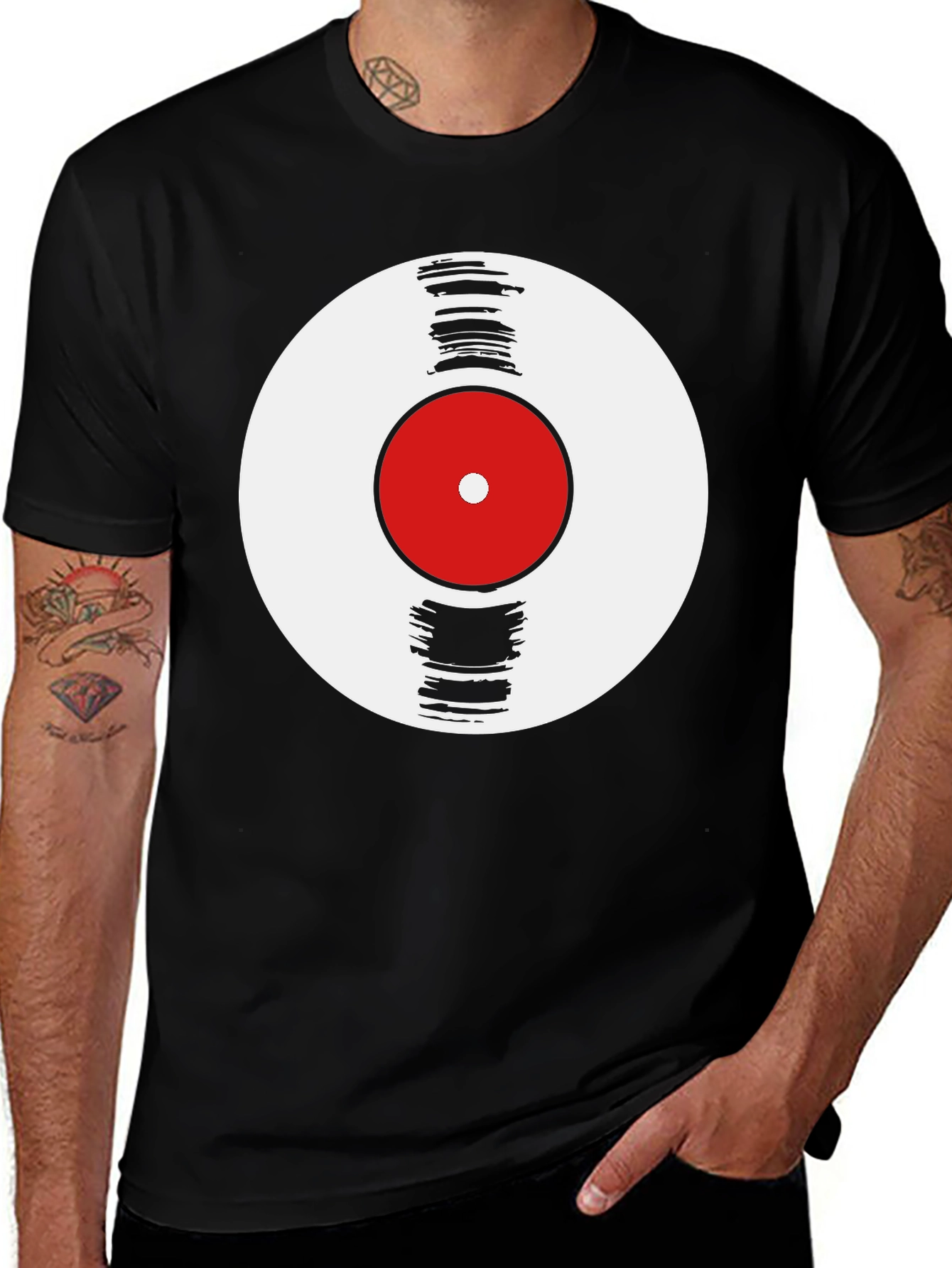 Vinyl Record Graphic Tee - Retro Music T-Shirt