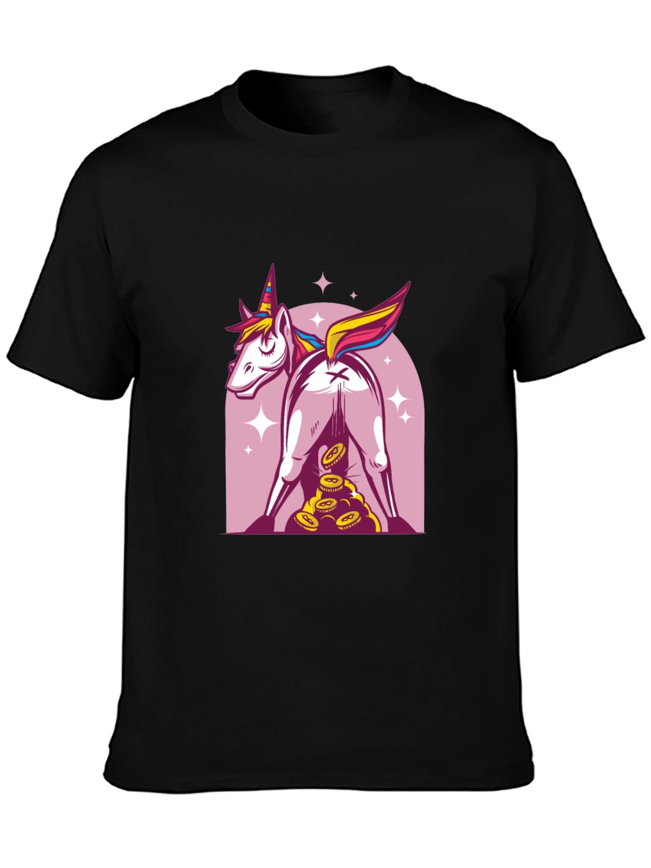 Funny Unicorn Butthole Rainbow Humor T-Shirt