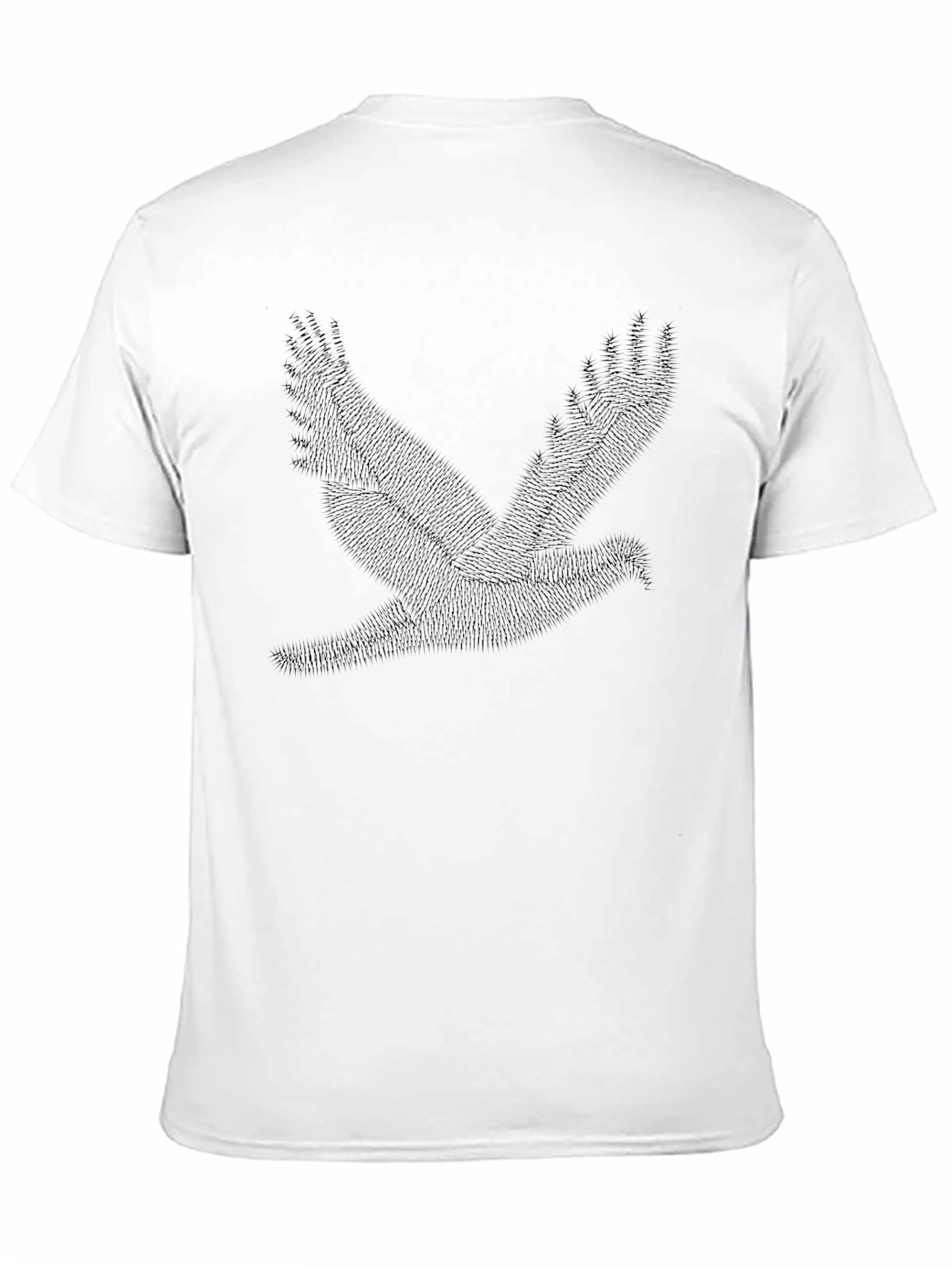 Abstract Bird Print Black T-Shirt