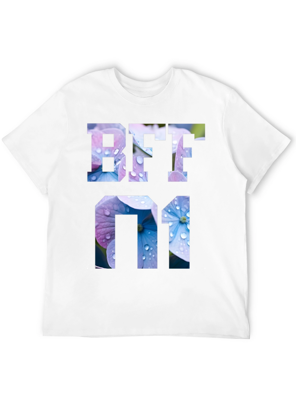 Floral BFF 01 Graphic Black T-Shirt