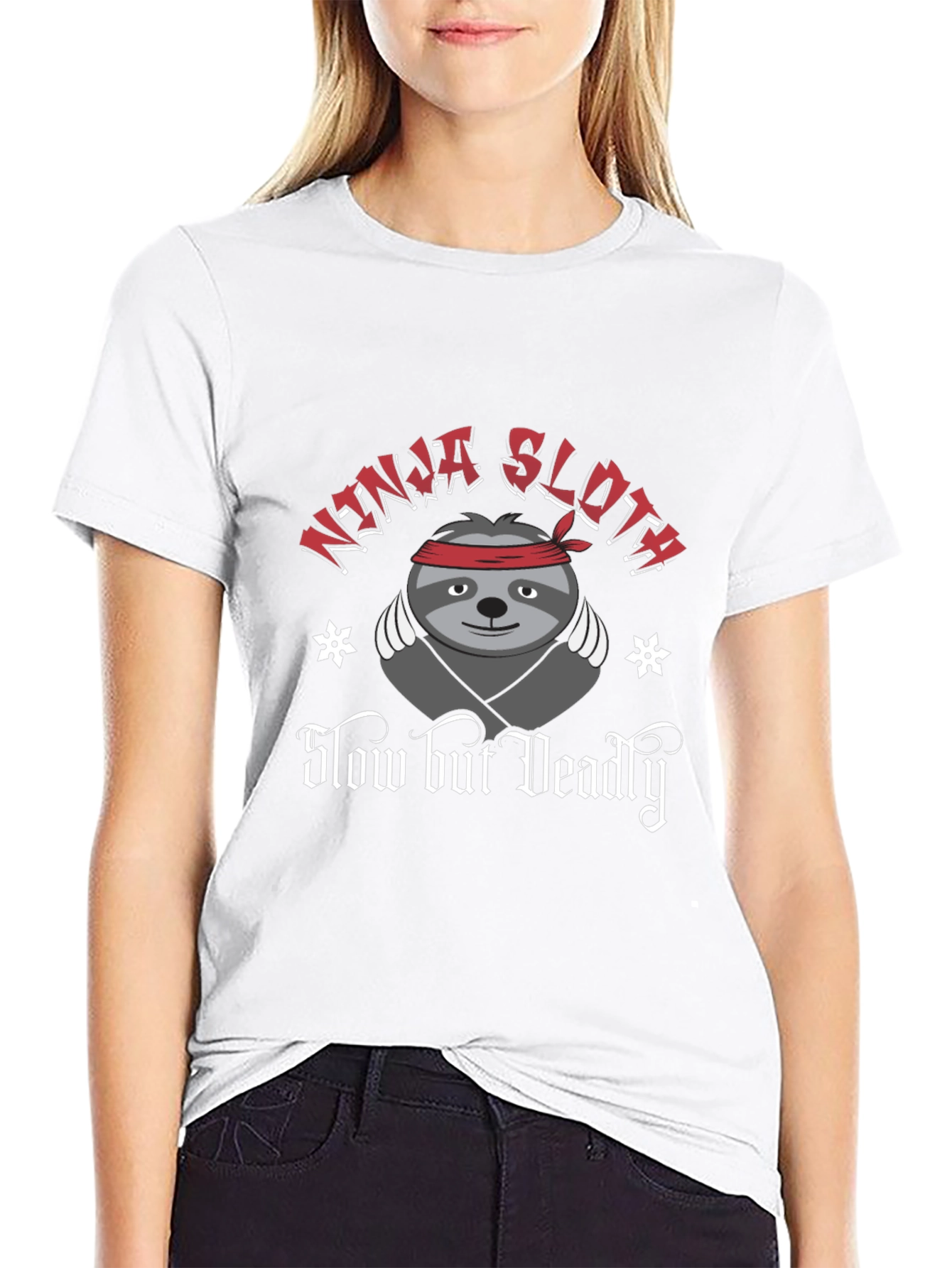 Ninja Sloth T-Shirt - Slow But Deadly Funny Tee