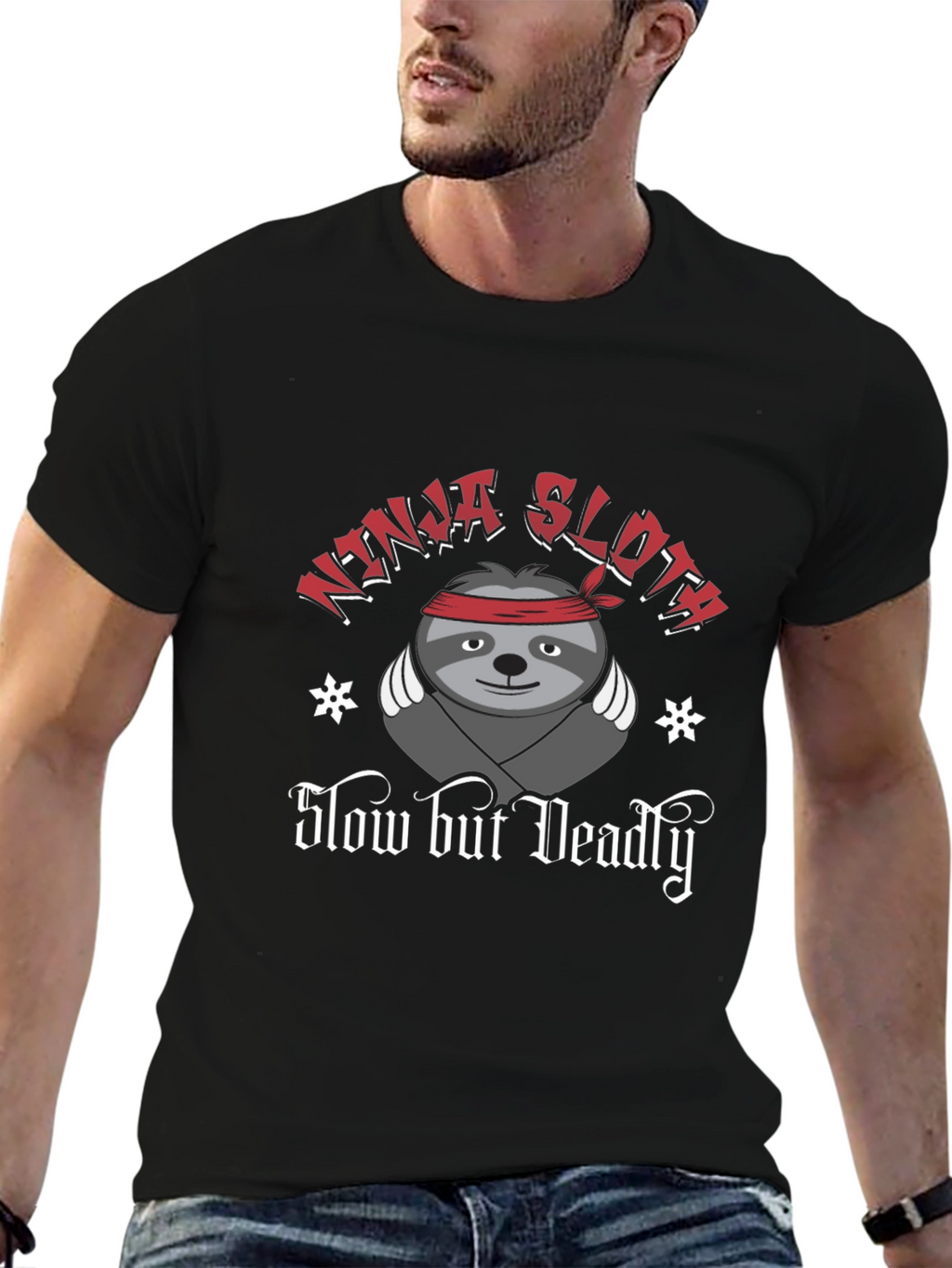 Ninja Sloth T-Shirt - Slow But Deadly Funny Tee