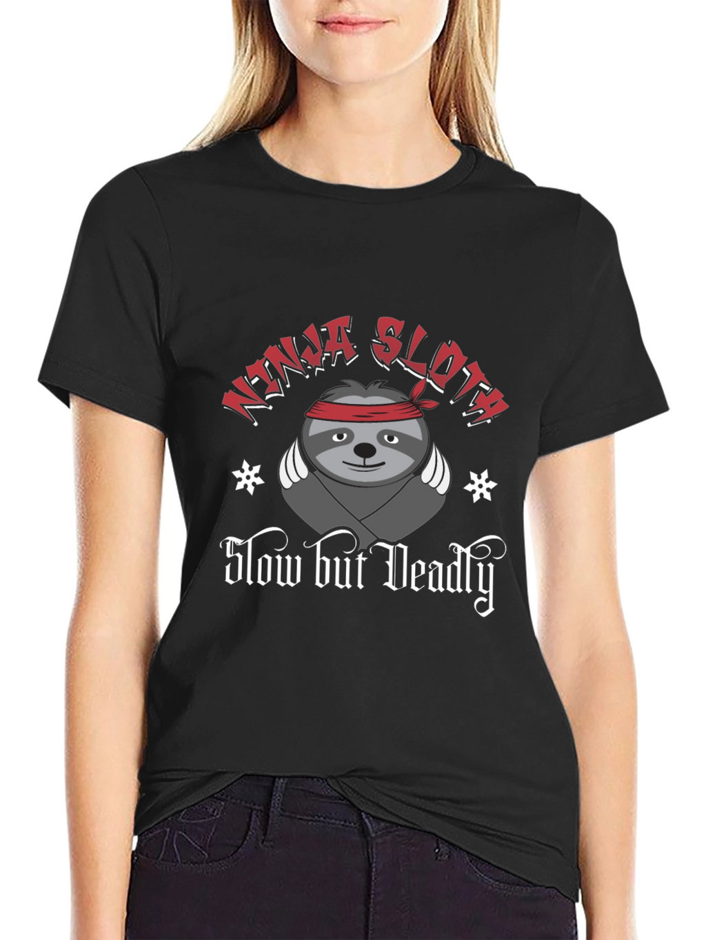 Ninja Sloth T-Shirt - Slow But Deadly Funny Tee