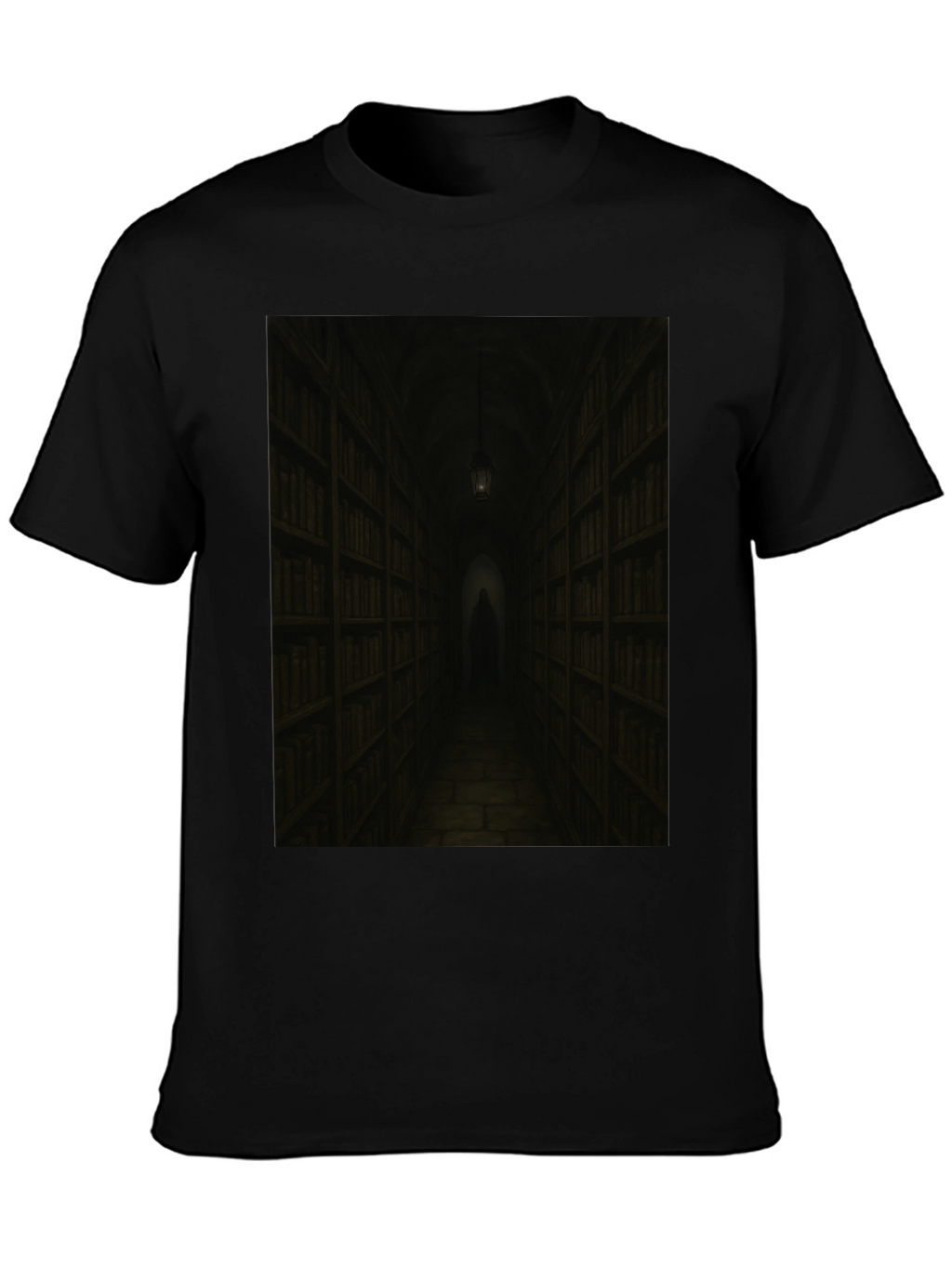 Dark Library T-Shirt - Gothic Book Lover Tee