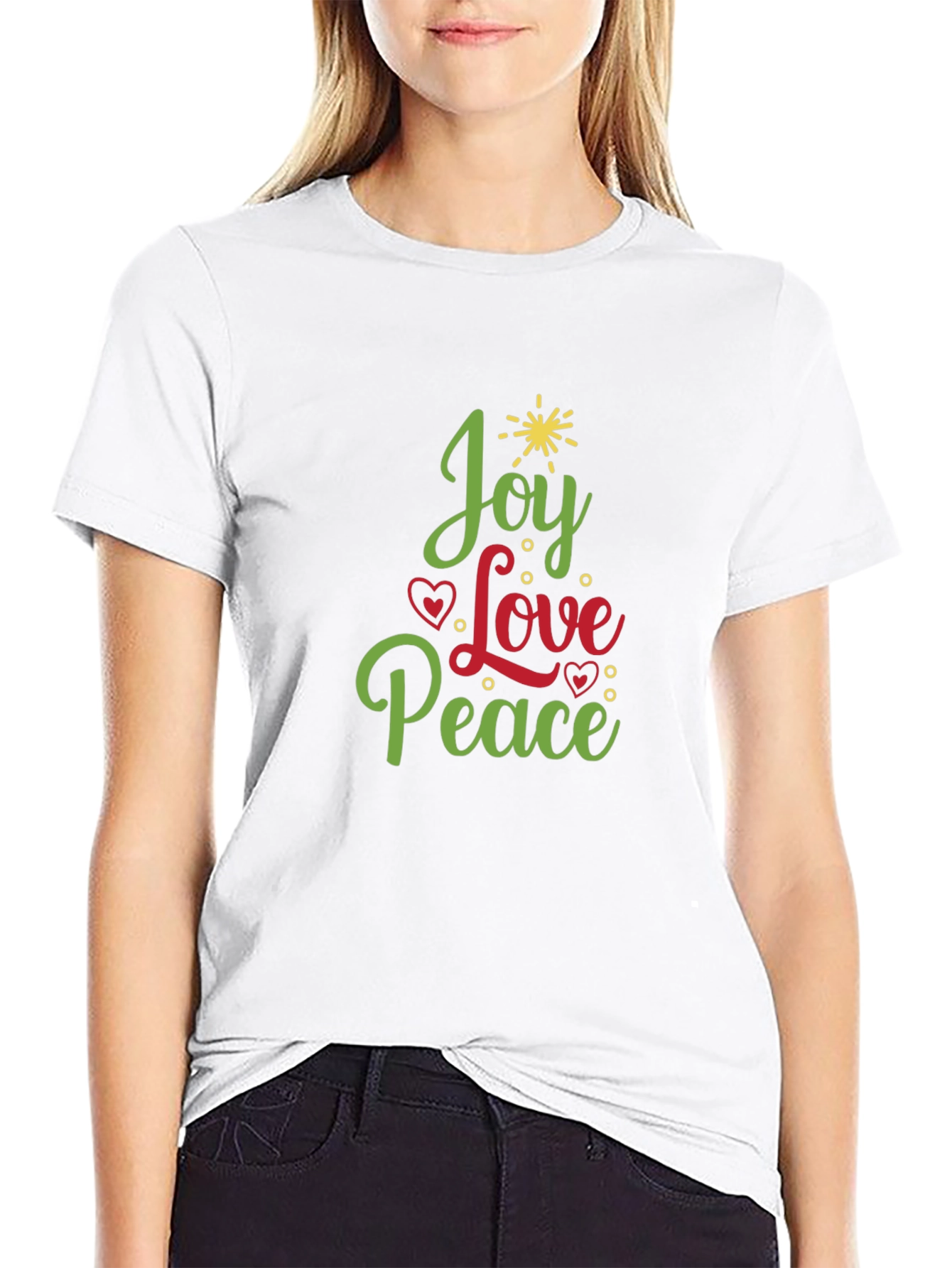 Joy Love Peace Christmas Holiday Graphic Tee