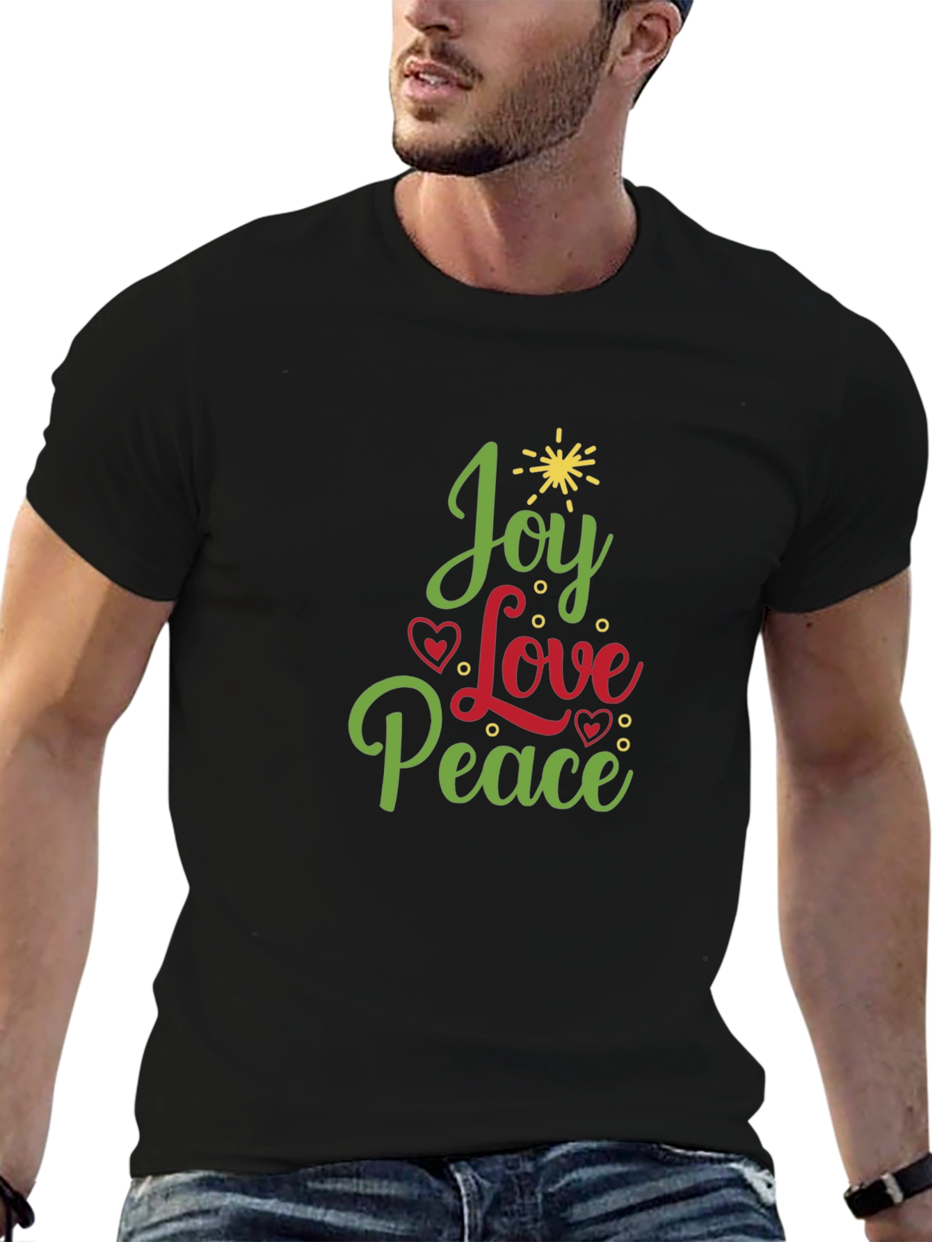 Joy Love Peace Christmas Holiday Graphic Tee