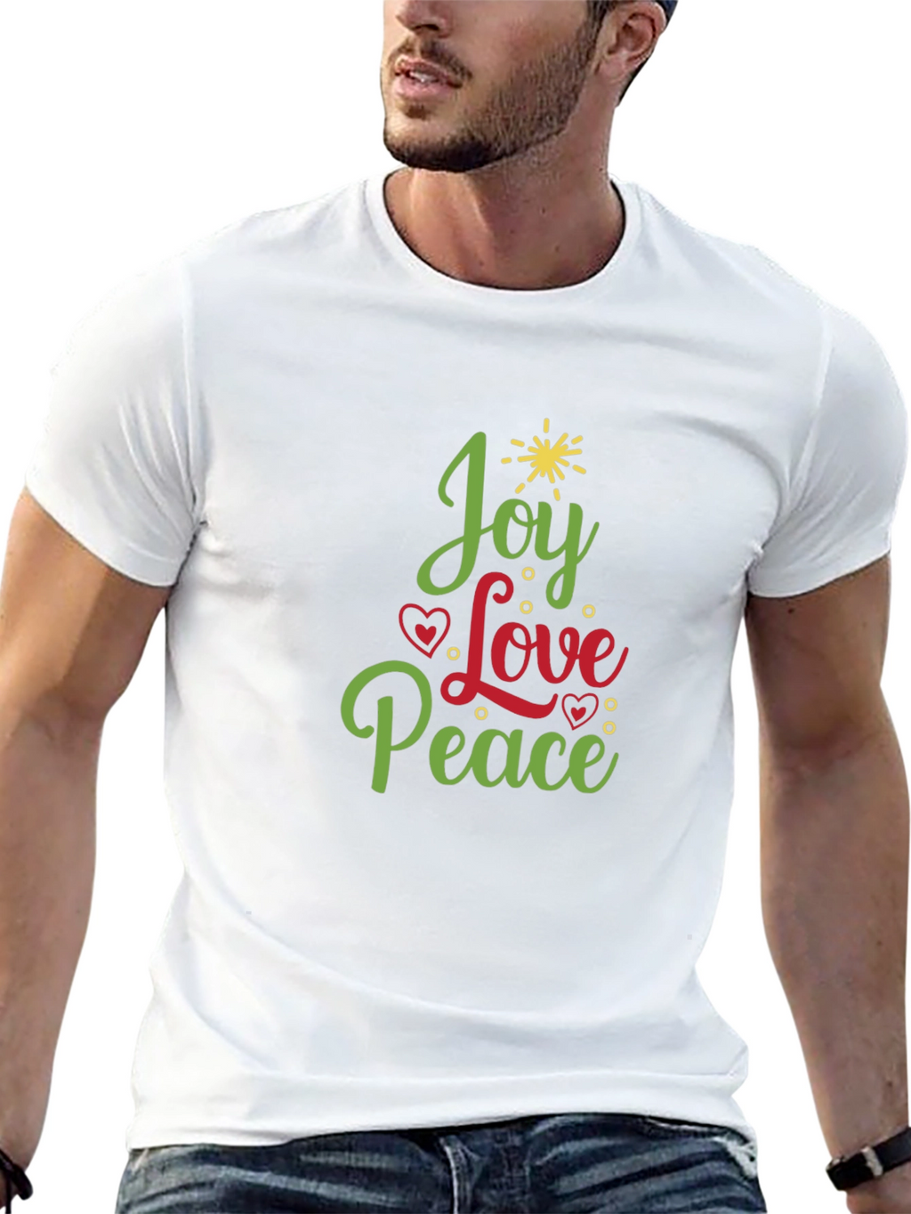 Joy Love Peace Christmas Holiday Graphic Tee