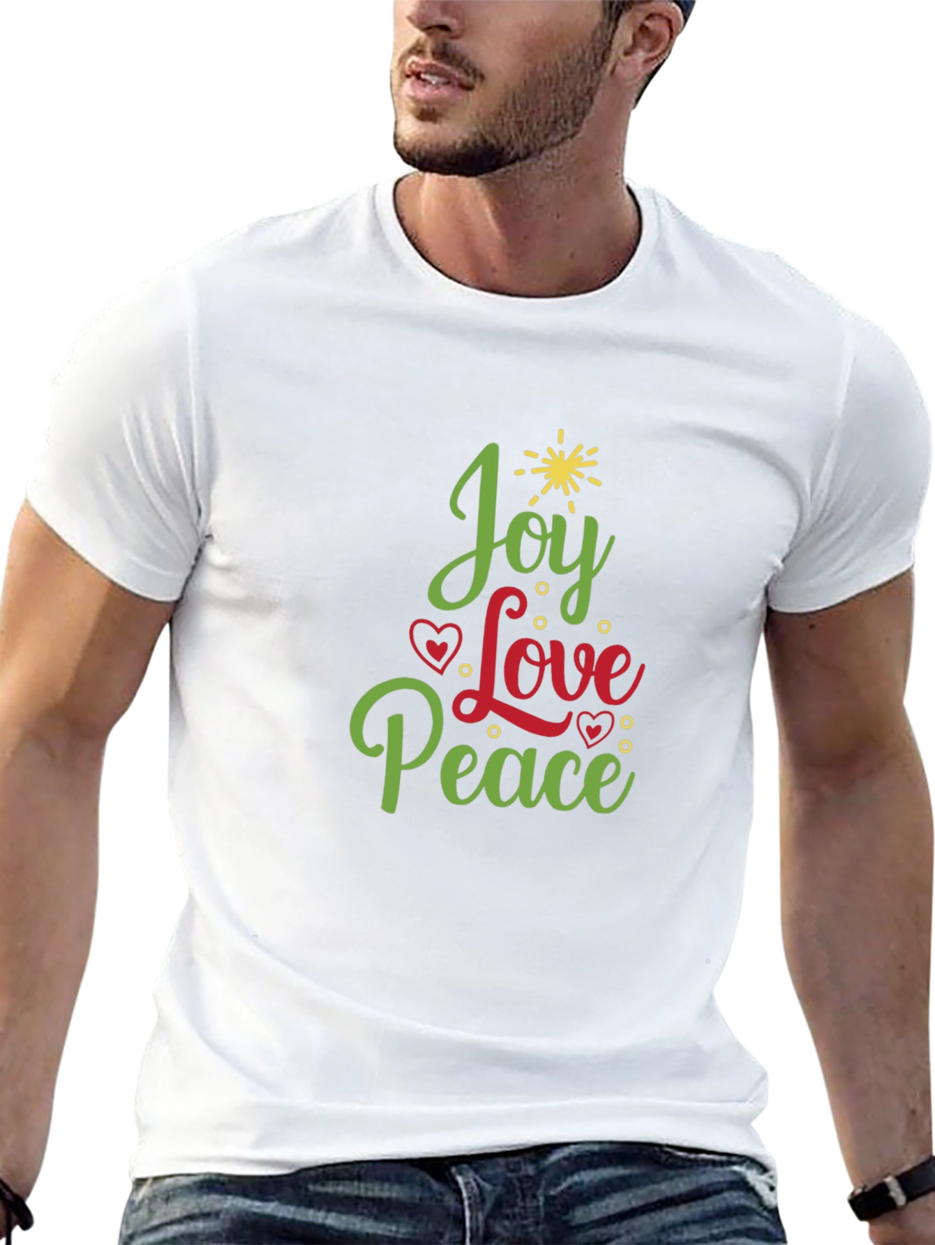 Joy Love Peace Christmas Holiday Graphic Tee