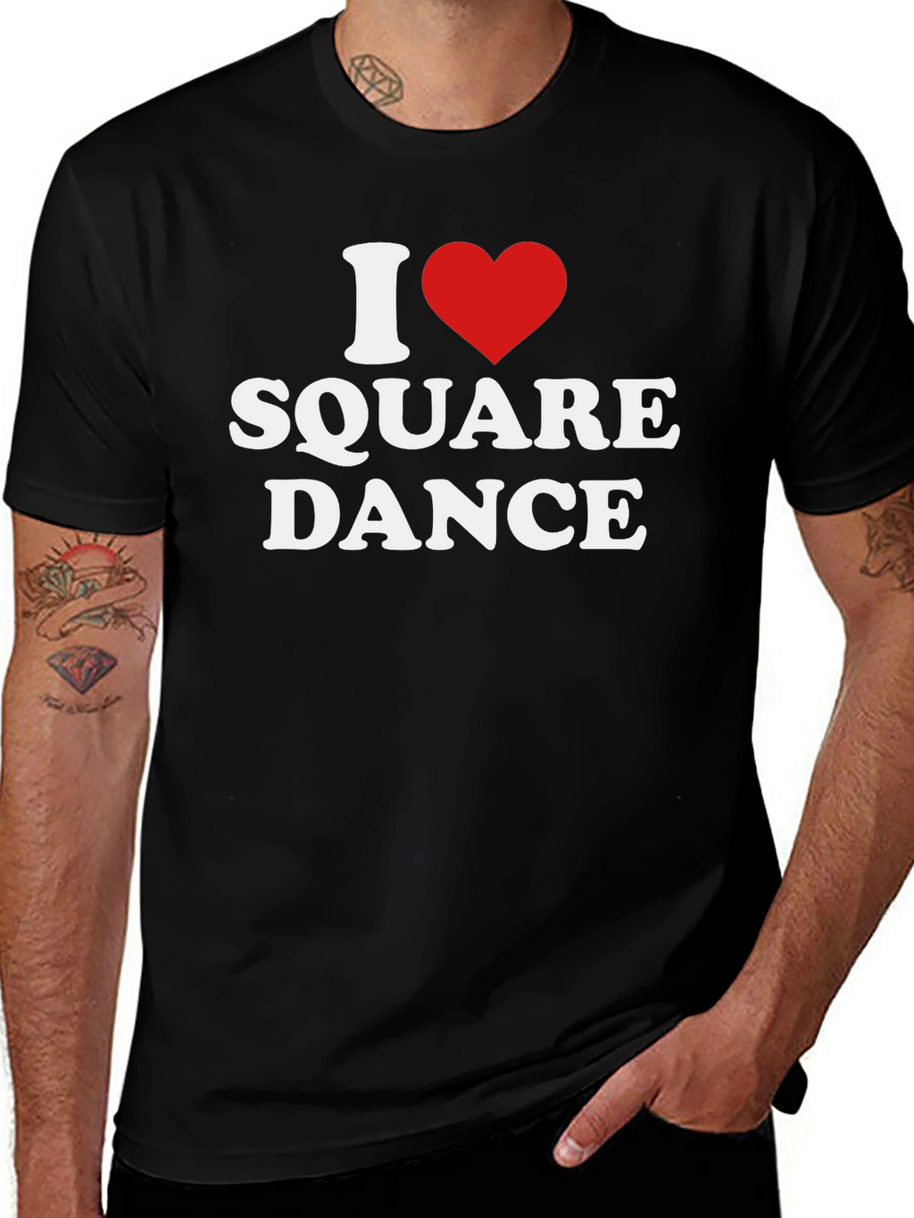 I Heart Square Dance Black T-Shirt