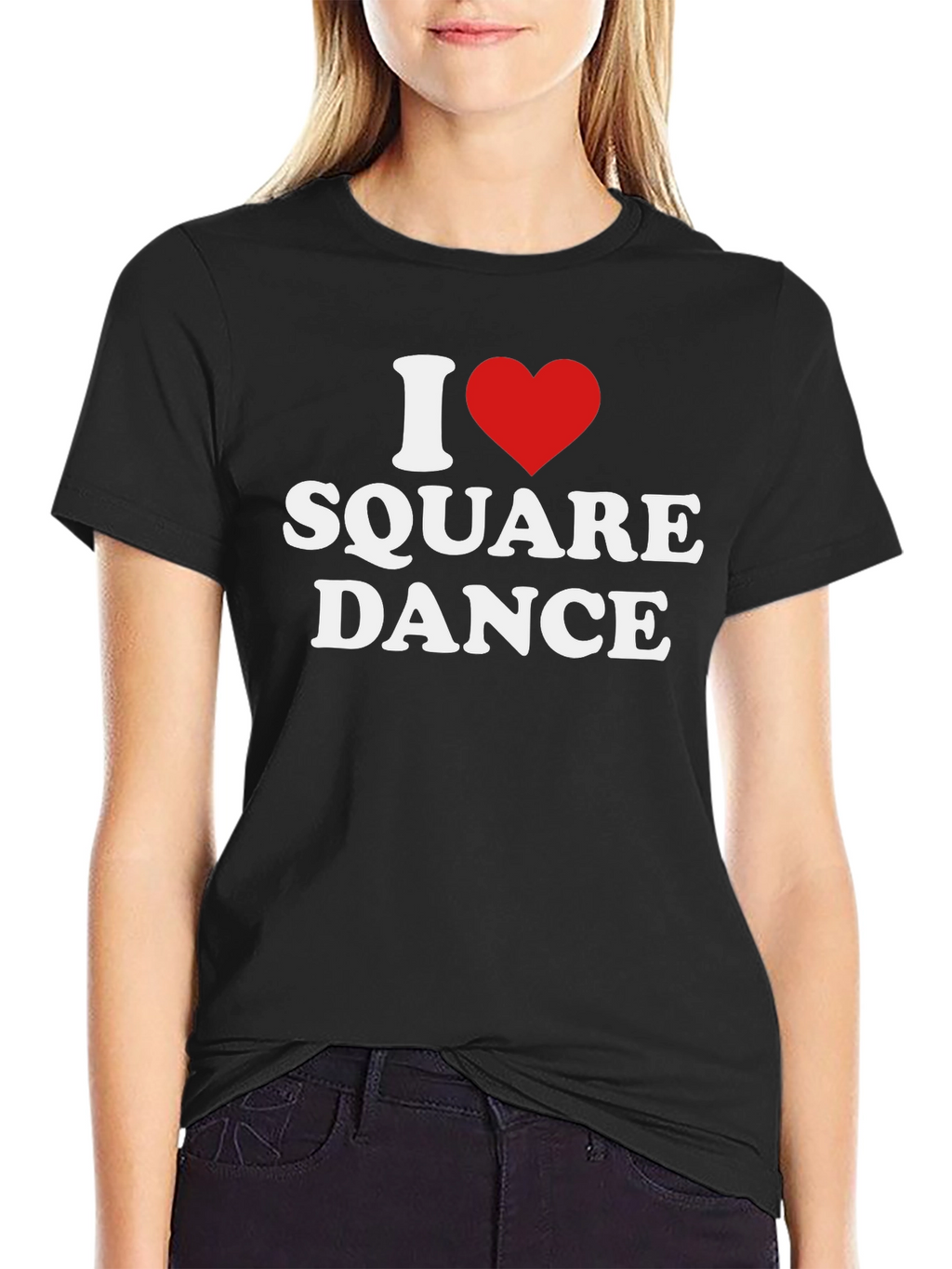 I Heart Square Dance Black T-Shirt